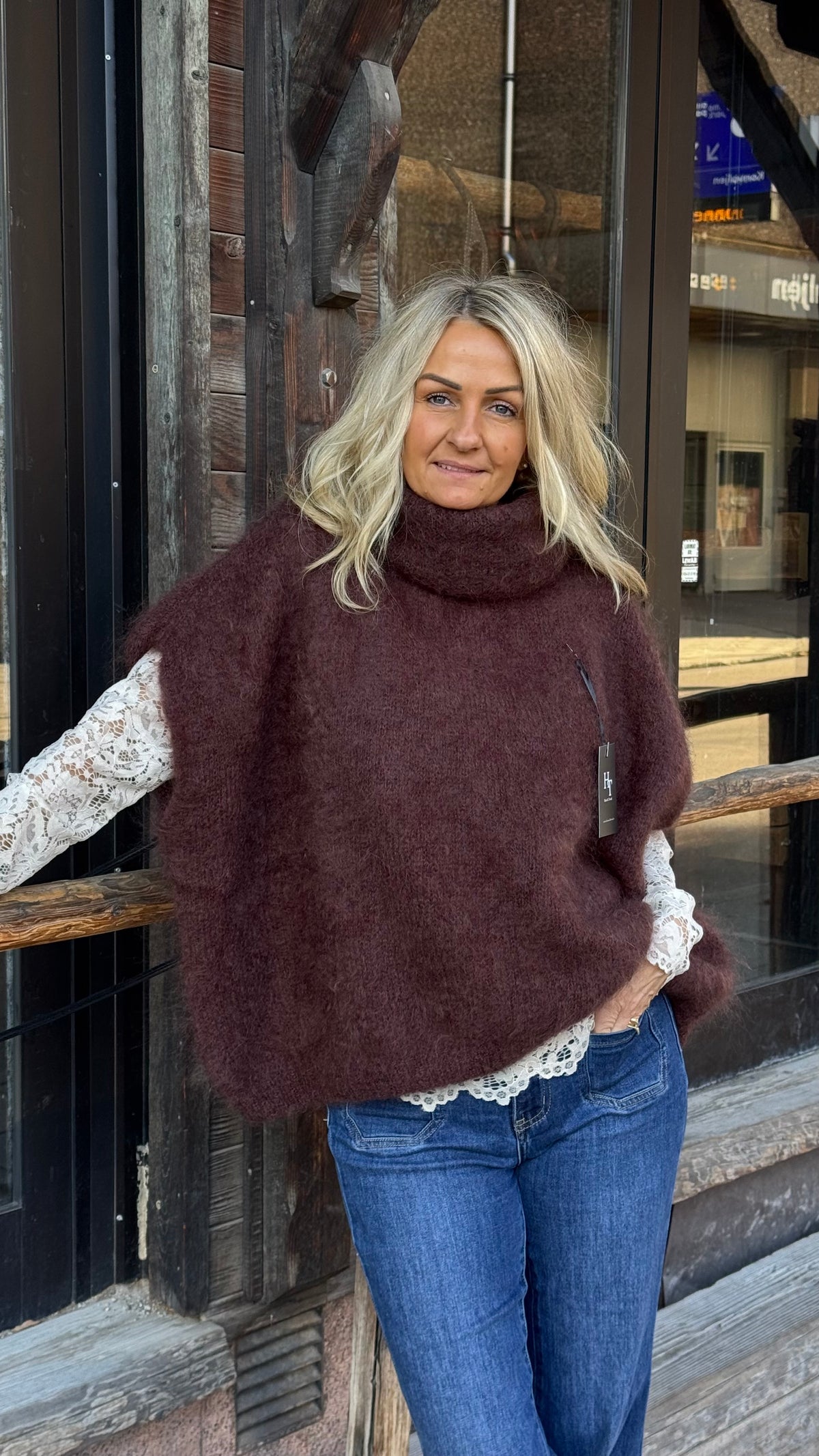 MOHAIR POLO - CHOCOLATE BROWN