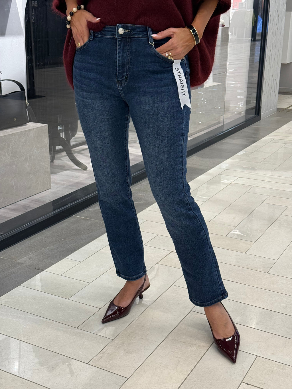 Jeans straight-blue