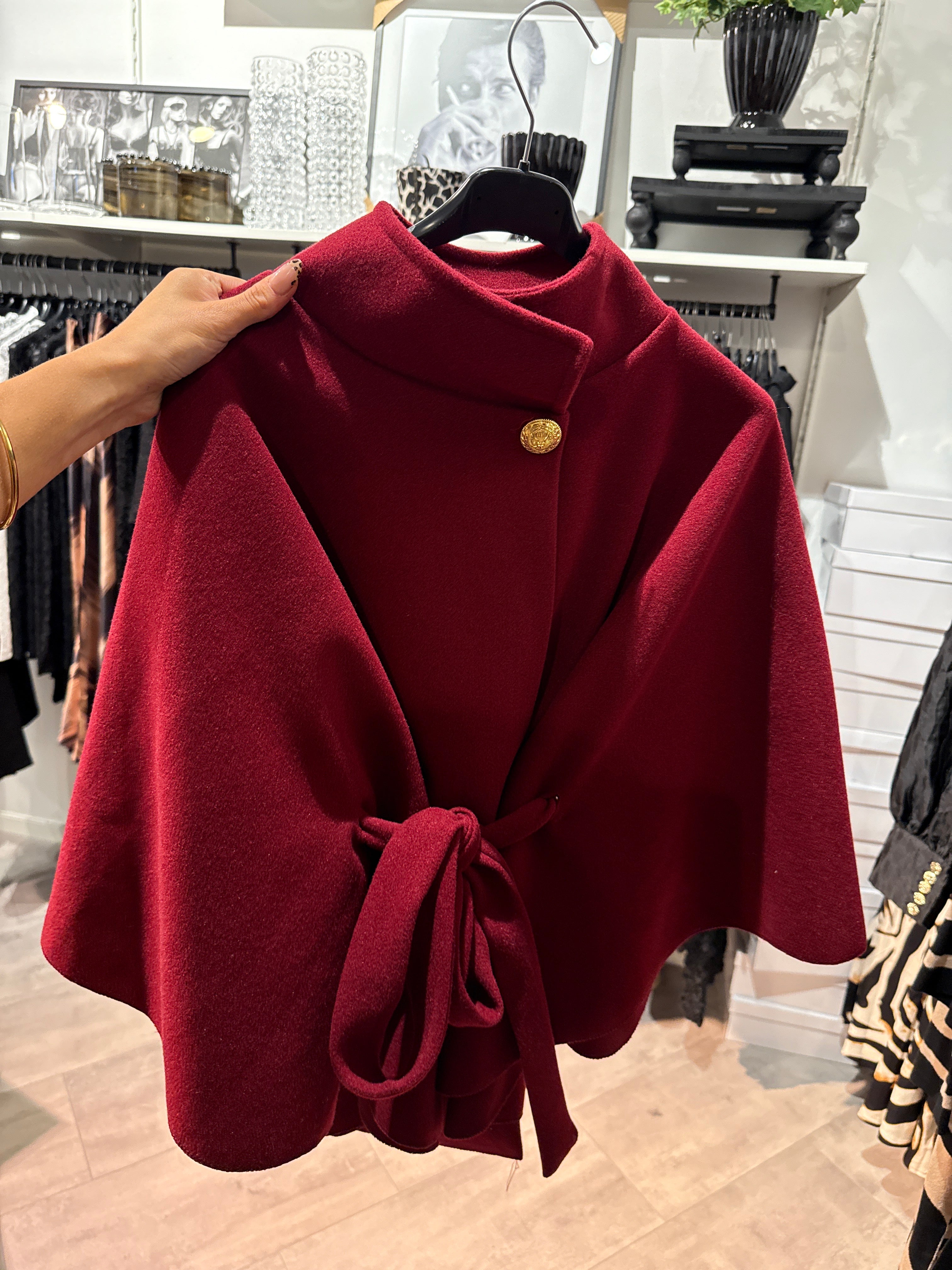 Poncho jacka vinröd