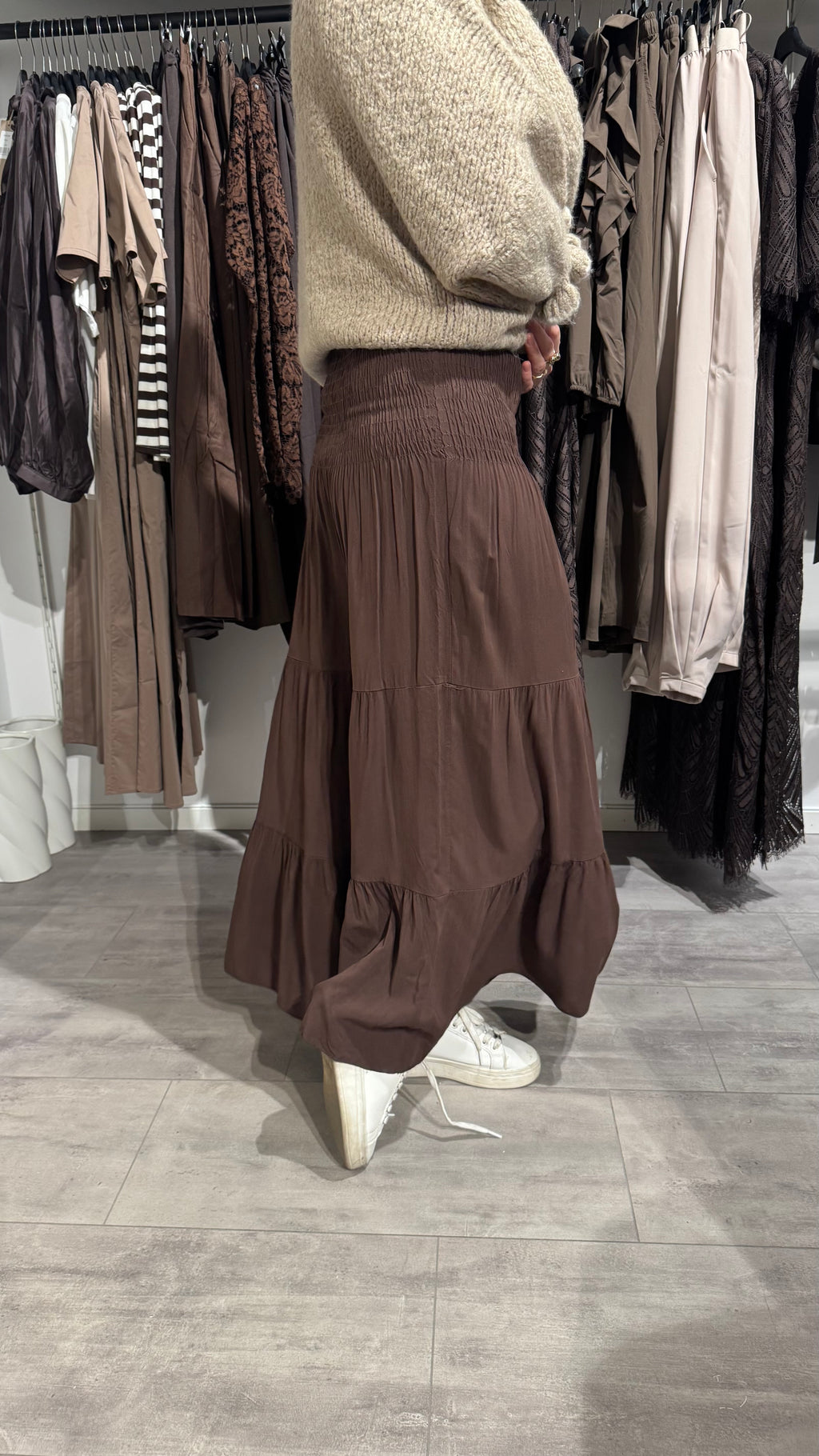 Smock kjol - brun