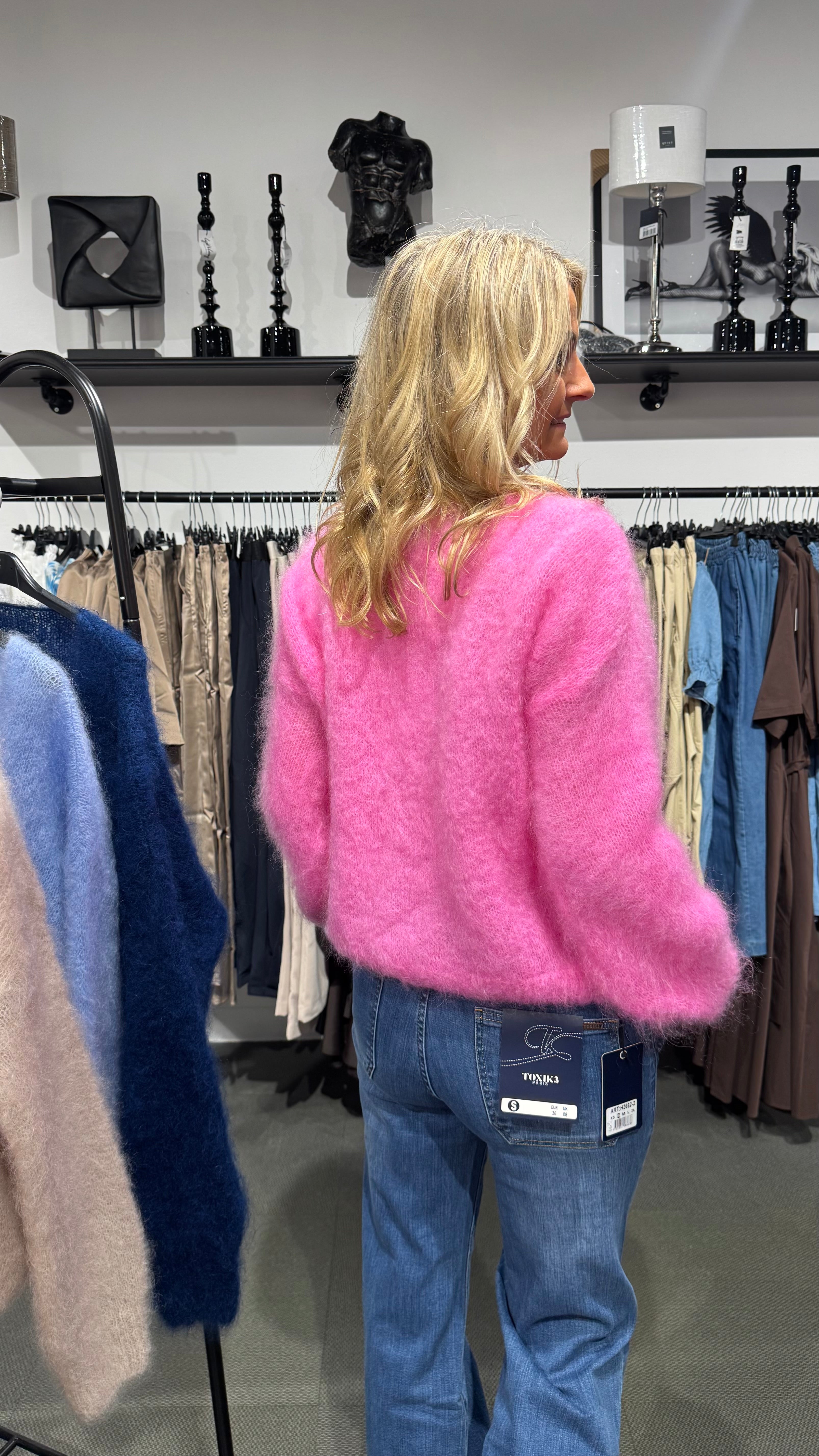 MOHAIR CARDIGAN - CERISE
