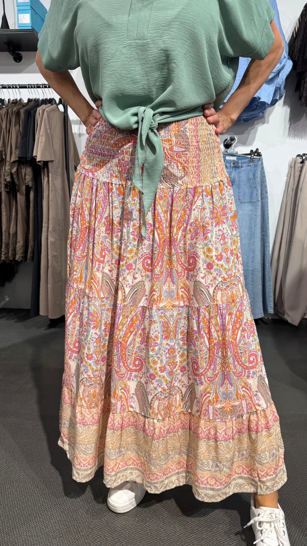 Smock kjol paisleymönster - multi