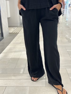 Anette linne byxa svart 