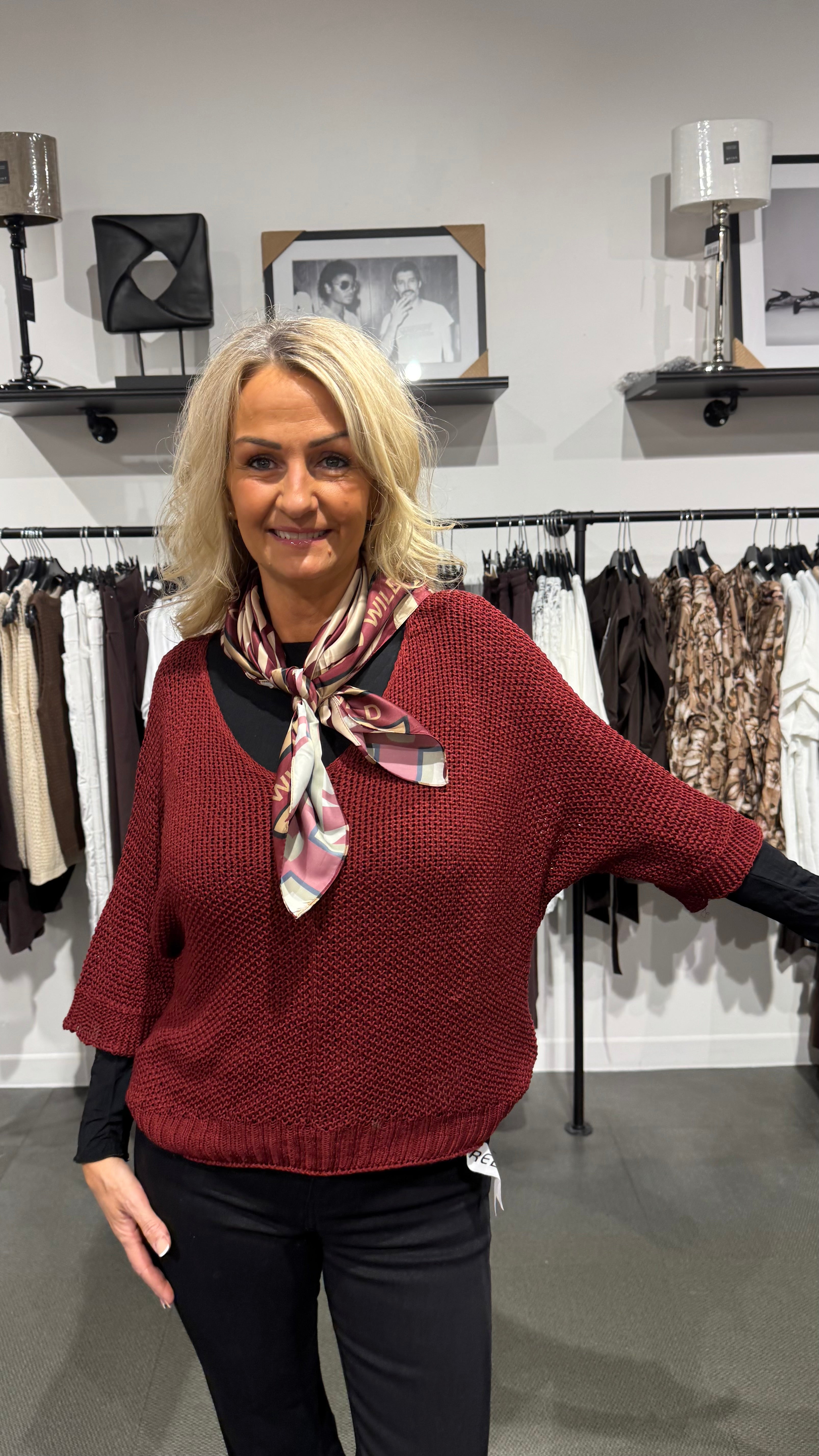Betina knit - vinröd
