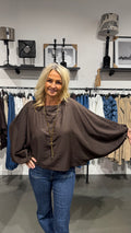 Poncho blus Lisa - brun
