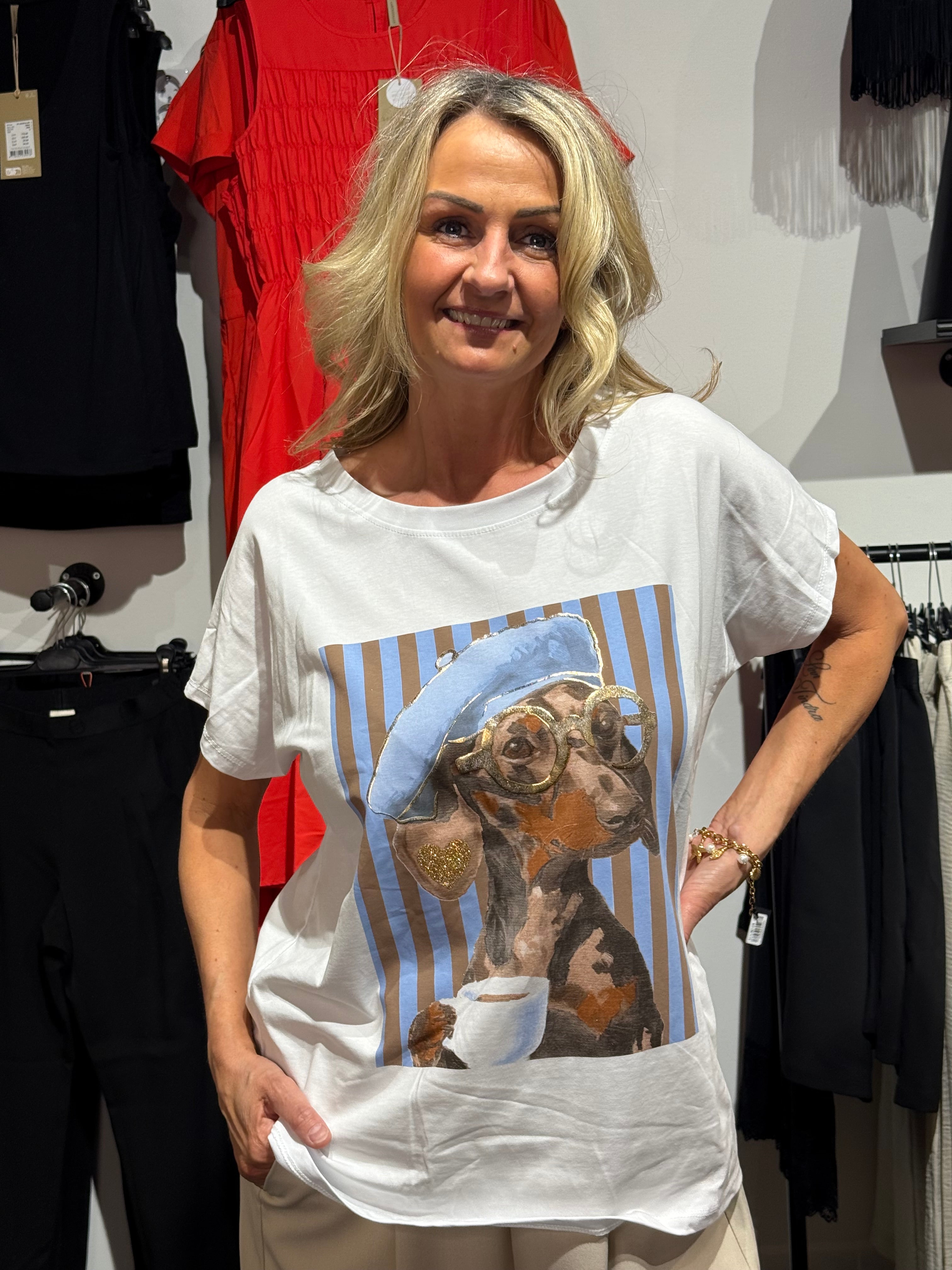 T-shirt- tax blå