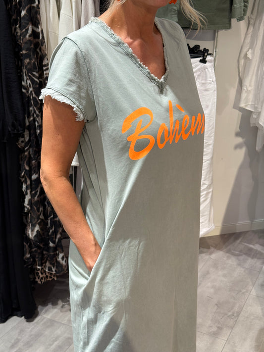 T-shirt klänning khaki