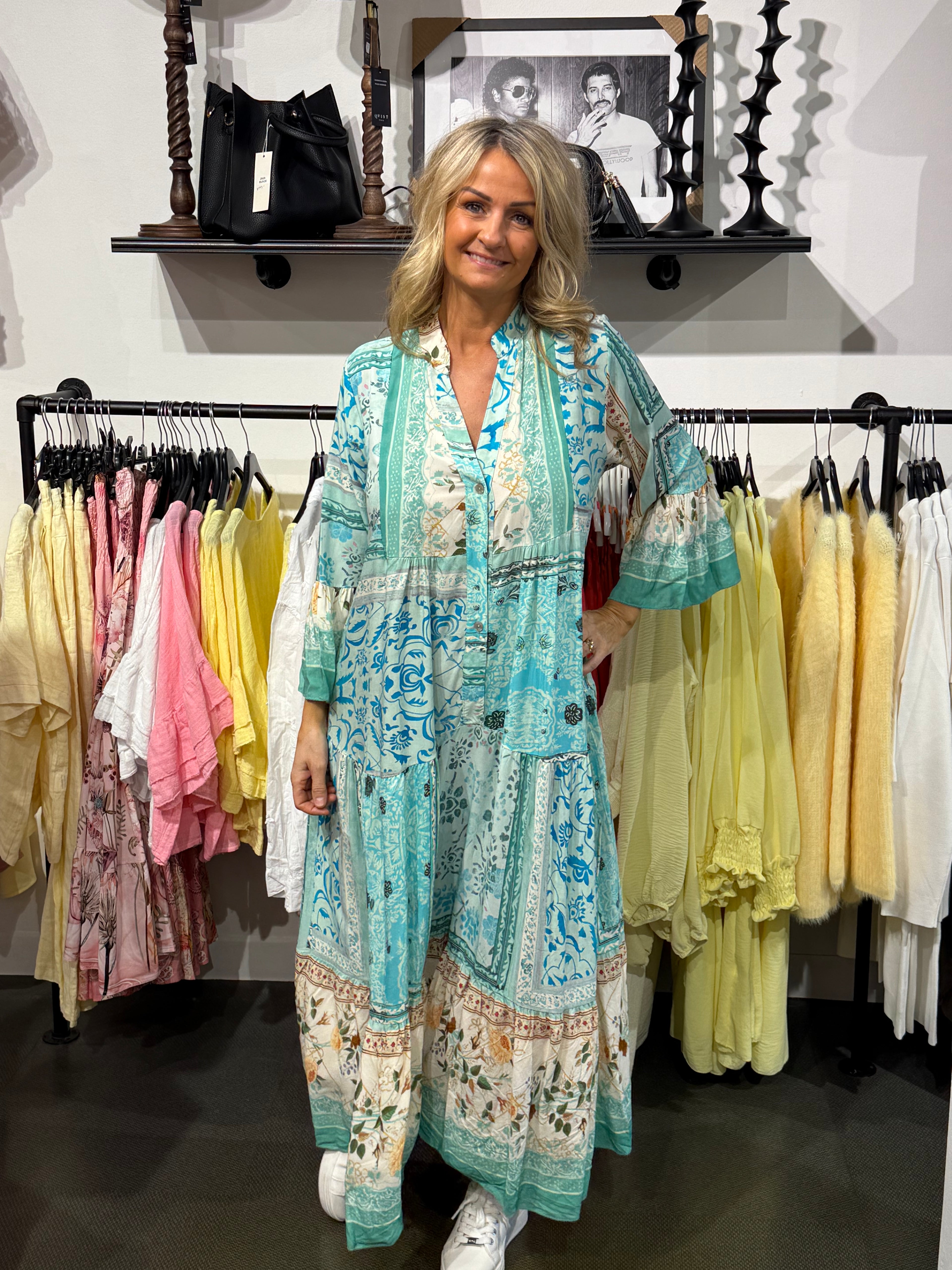 Linn dress viskos- turkos