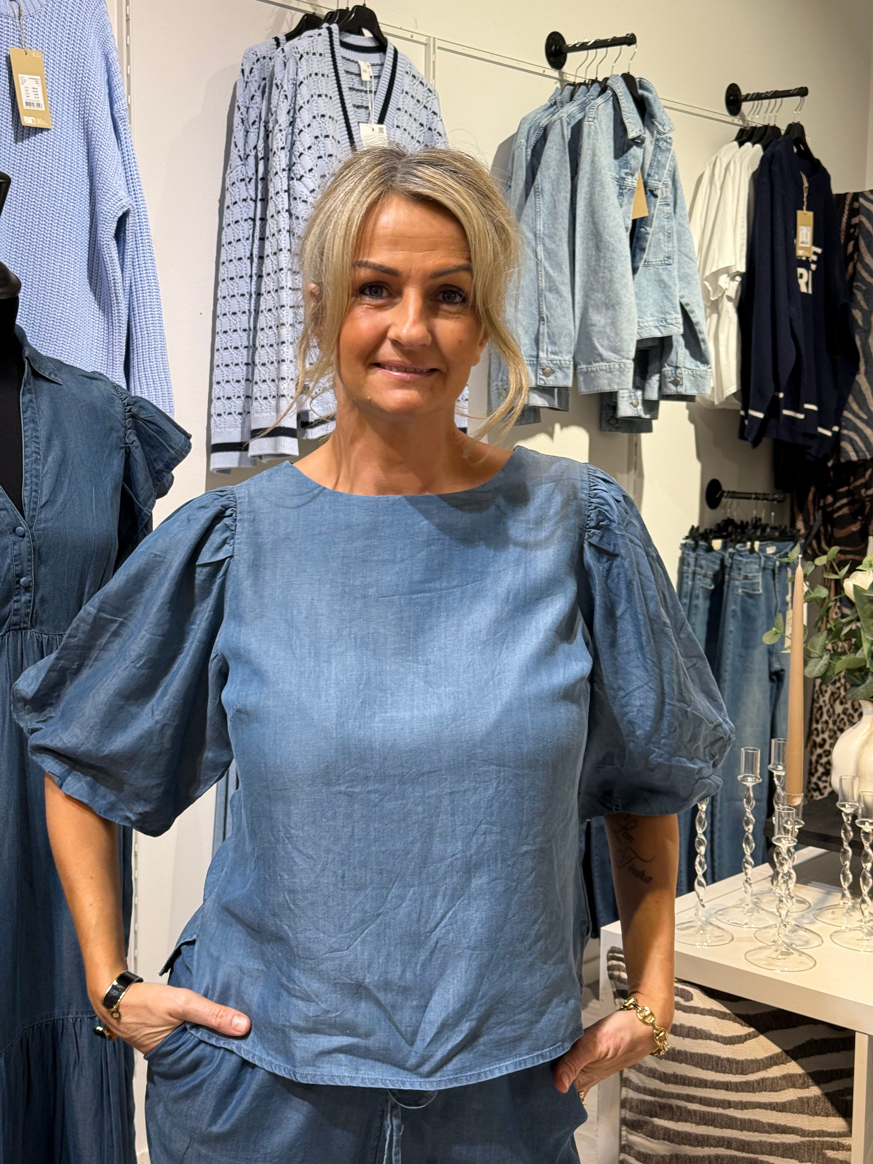 CASSIDY BLOUSE BLUE DENIM