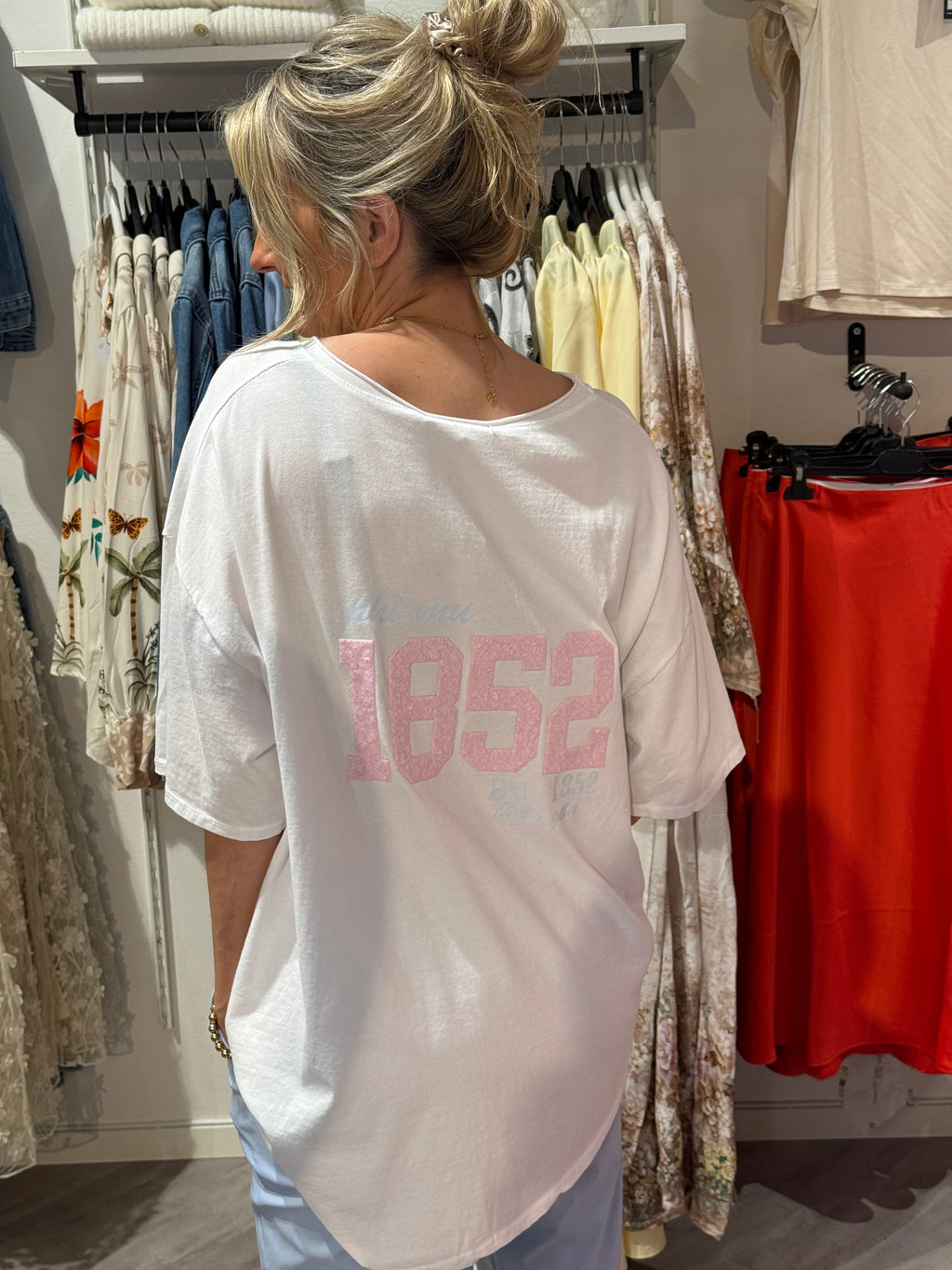 Oversized T-shirt vit med tryck