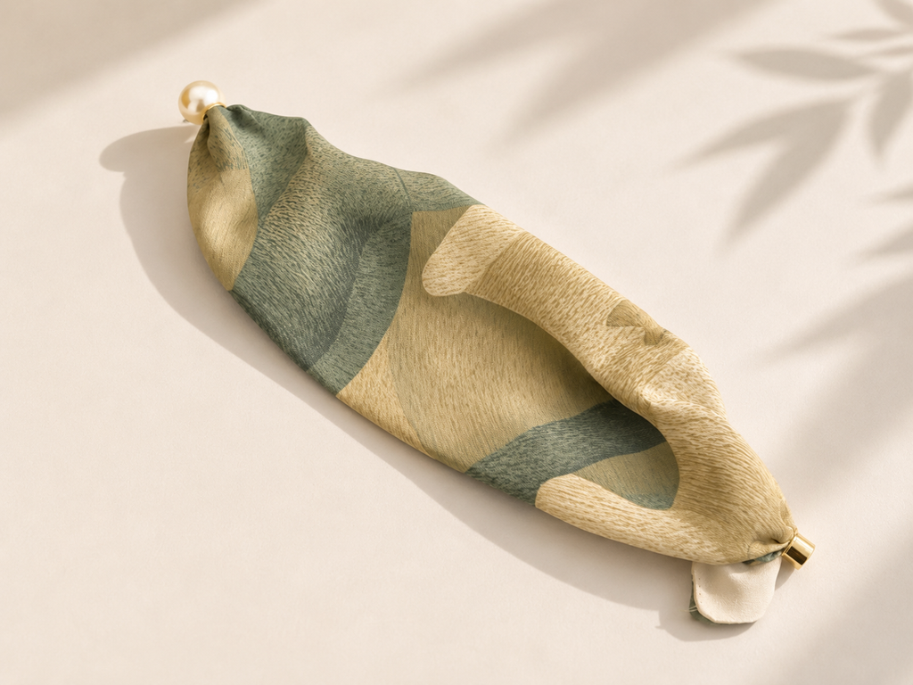 Scarf magnetspänne - grön/beige