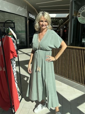 Annie långklänning khaki 