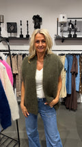 MOHAIR VEST - FOREST GREEN