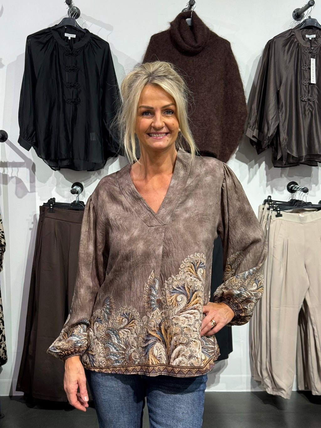 MdcMelina blouse Brown/blue