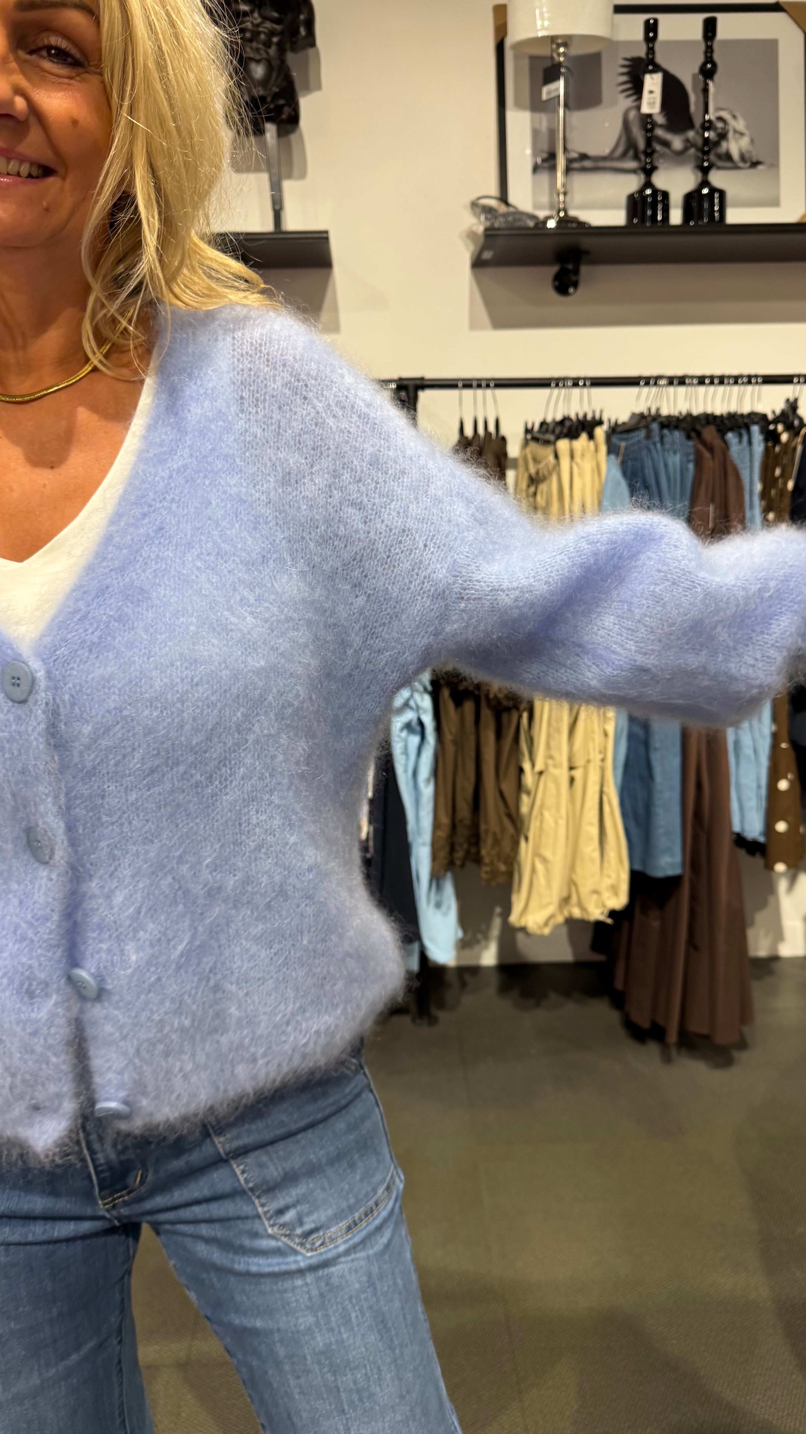 MOHAIR CARDIGAN- BABY BLUE