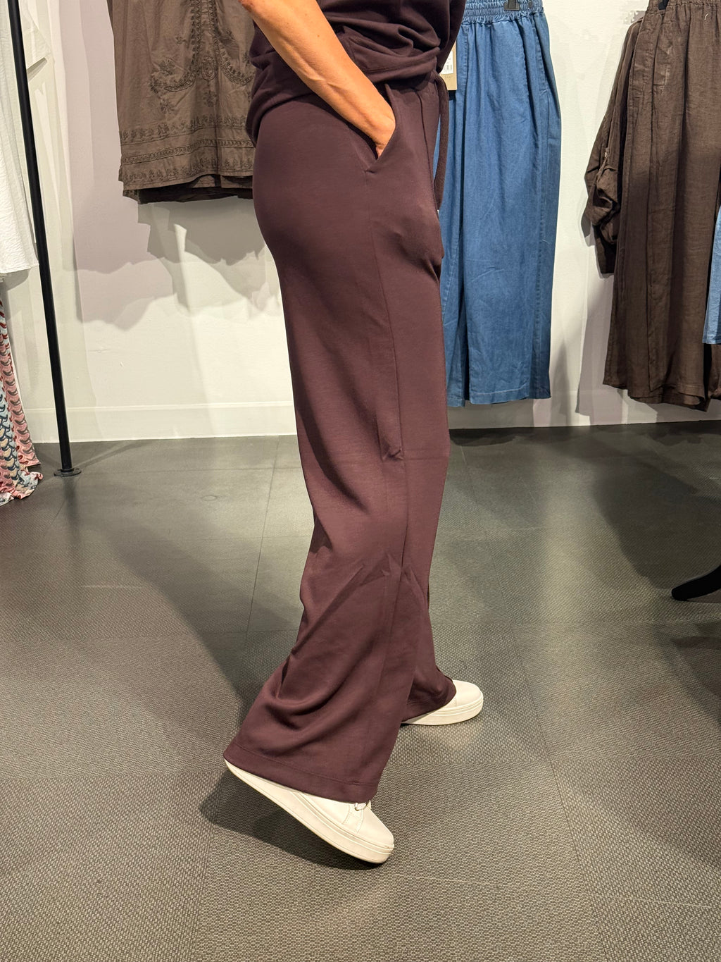 Banu byxa long , Brown/plum