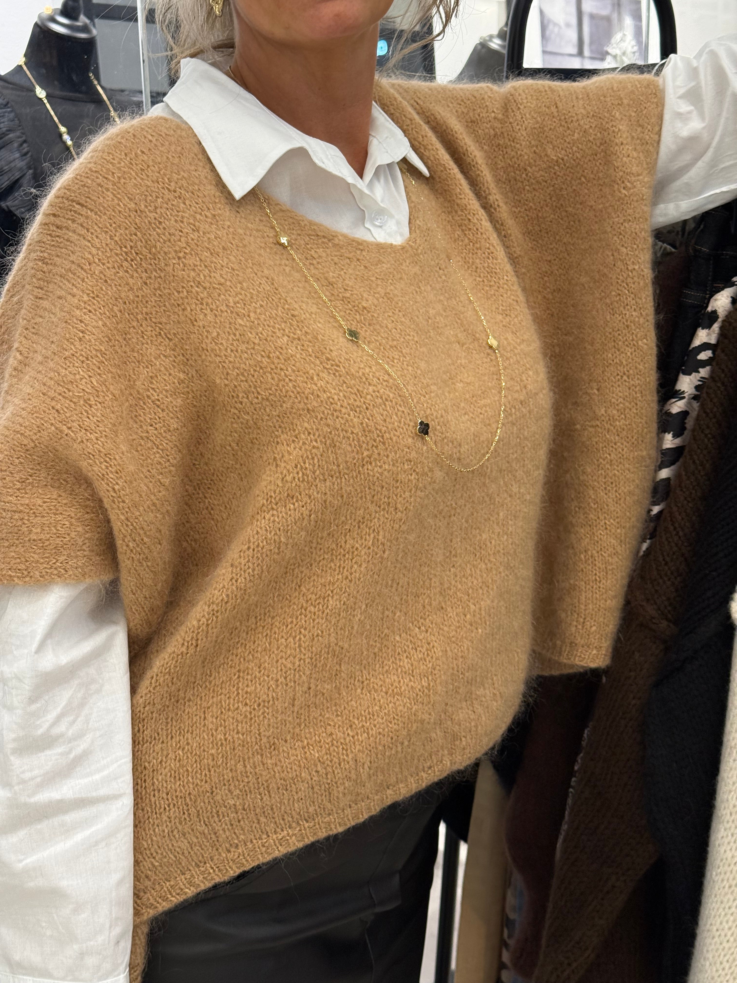 Mohair poncho kamel