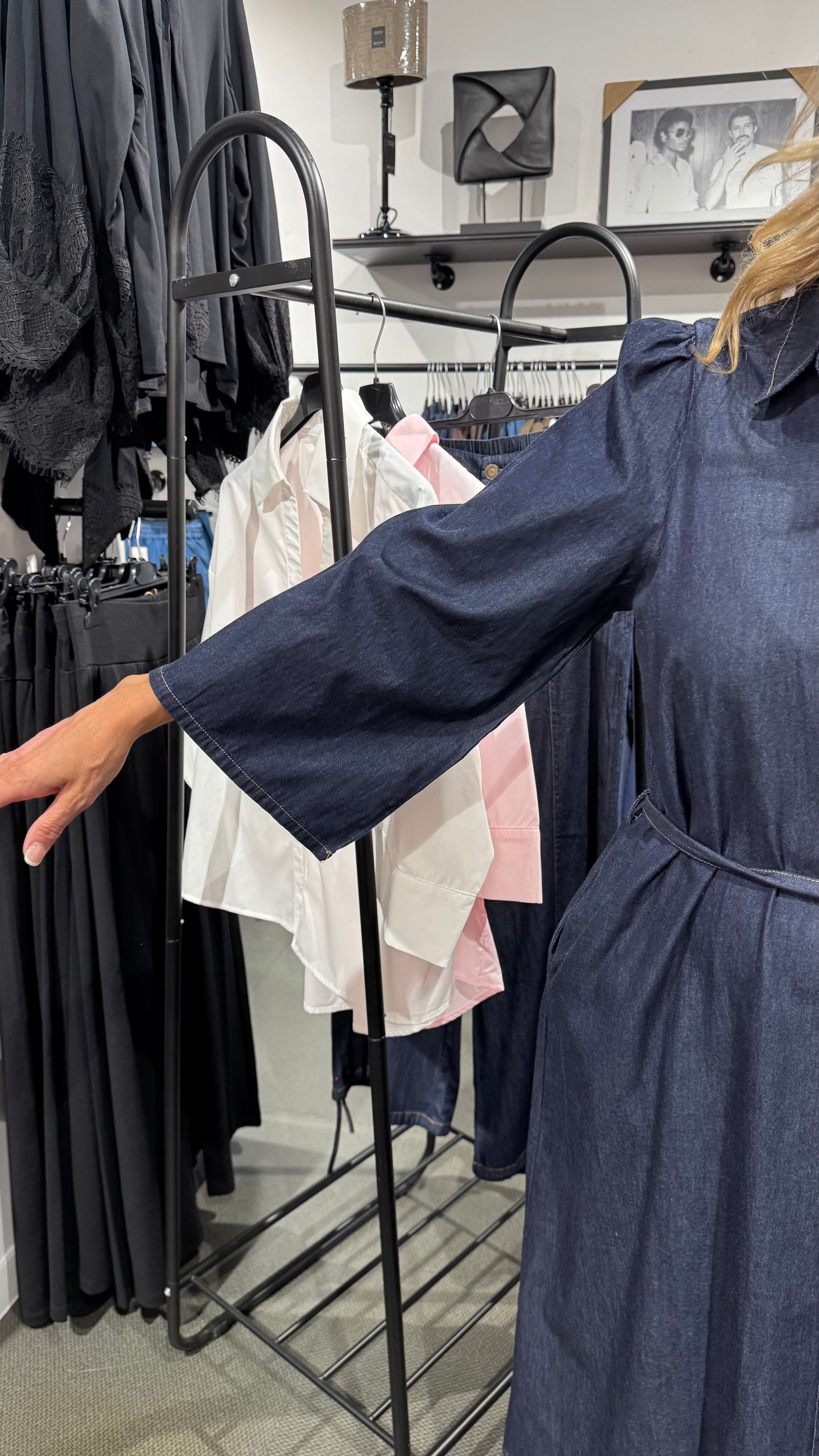 Ganja sleeve dress - denim