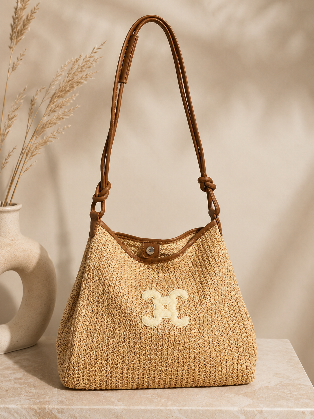 CC straw bag - cream