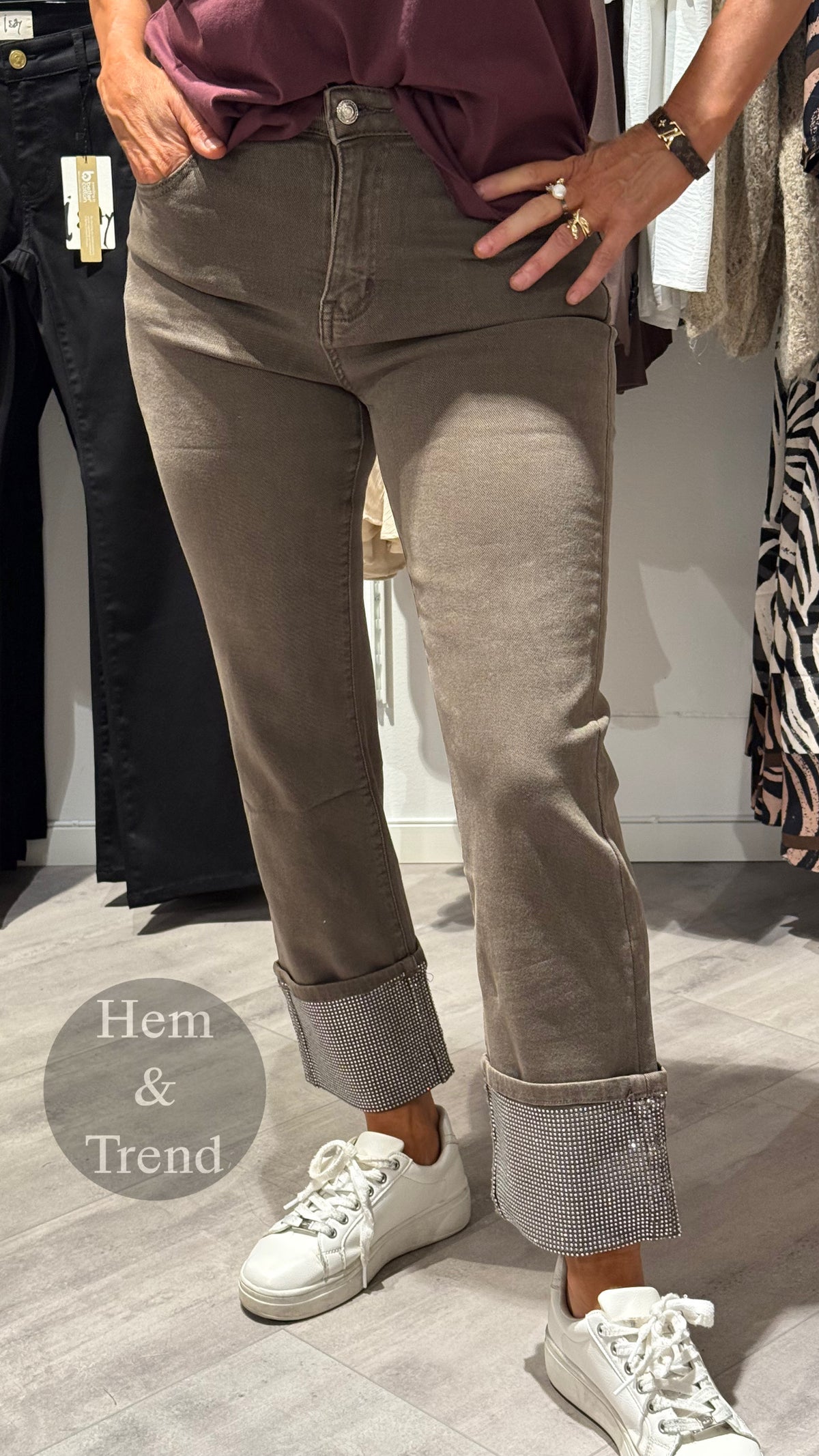 Jeans straight- bling Taupe