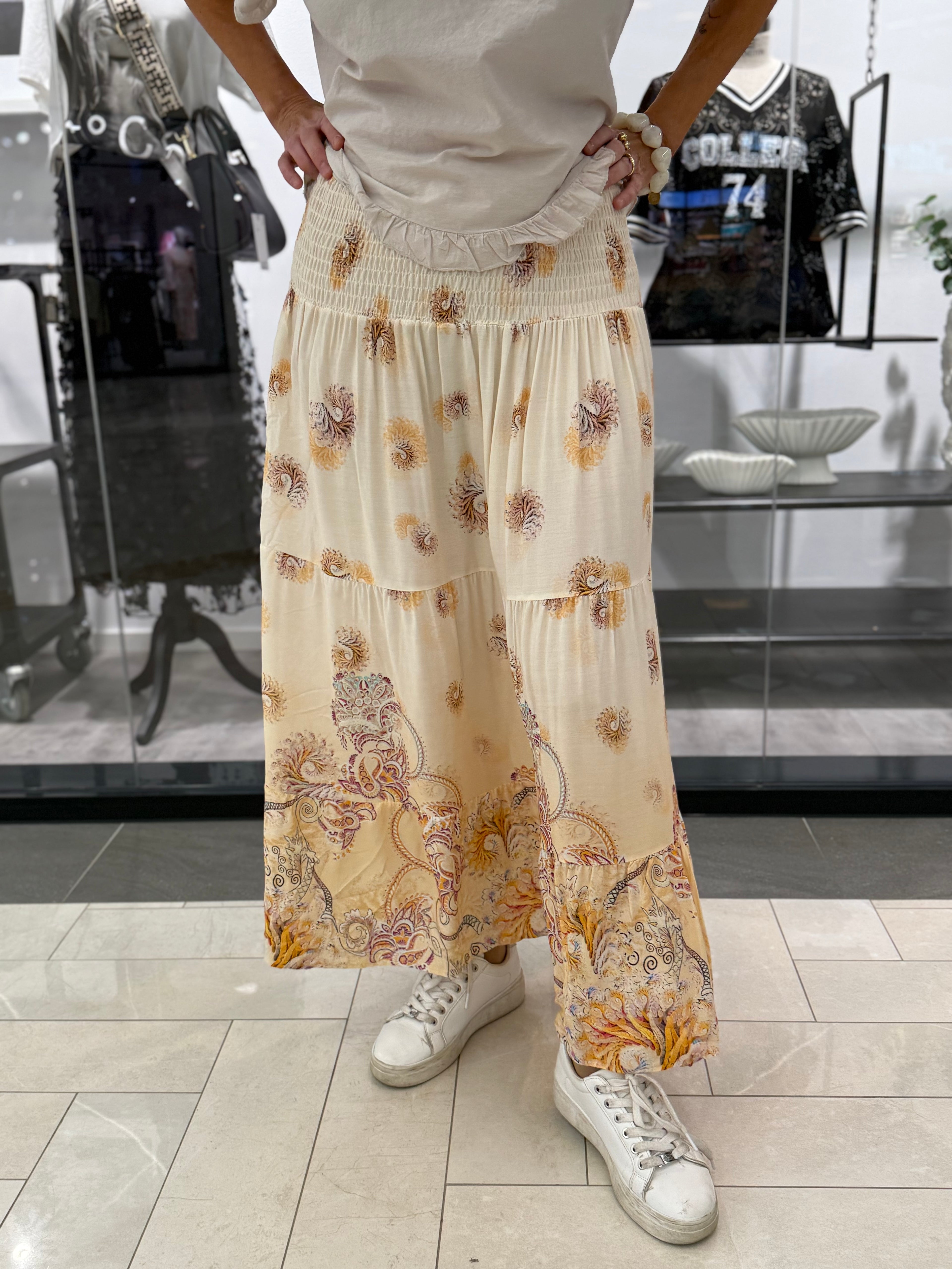 MDCPRINCESS SMOCKKJOL - BEIGE