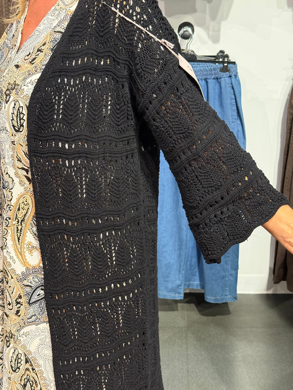 Virkad kaftan- svart