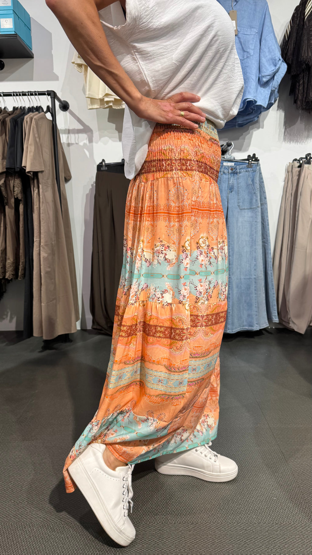 Smock kjol paisleymönster - orange