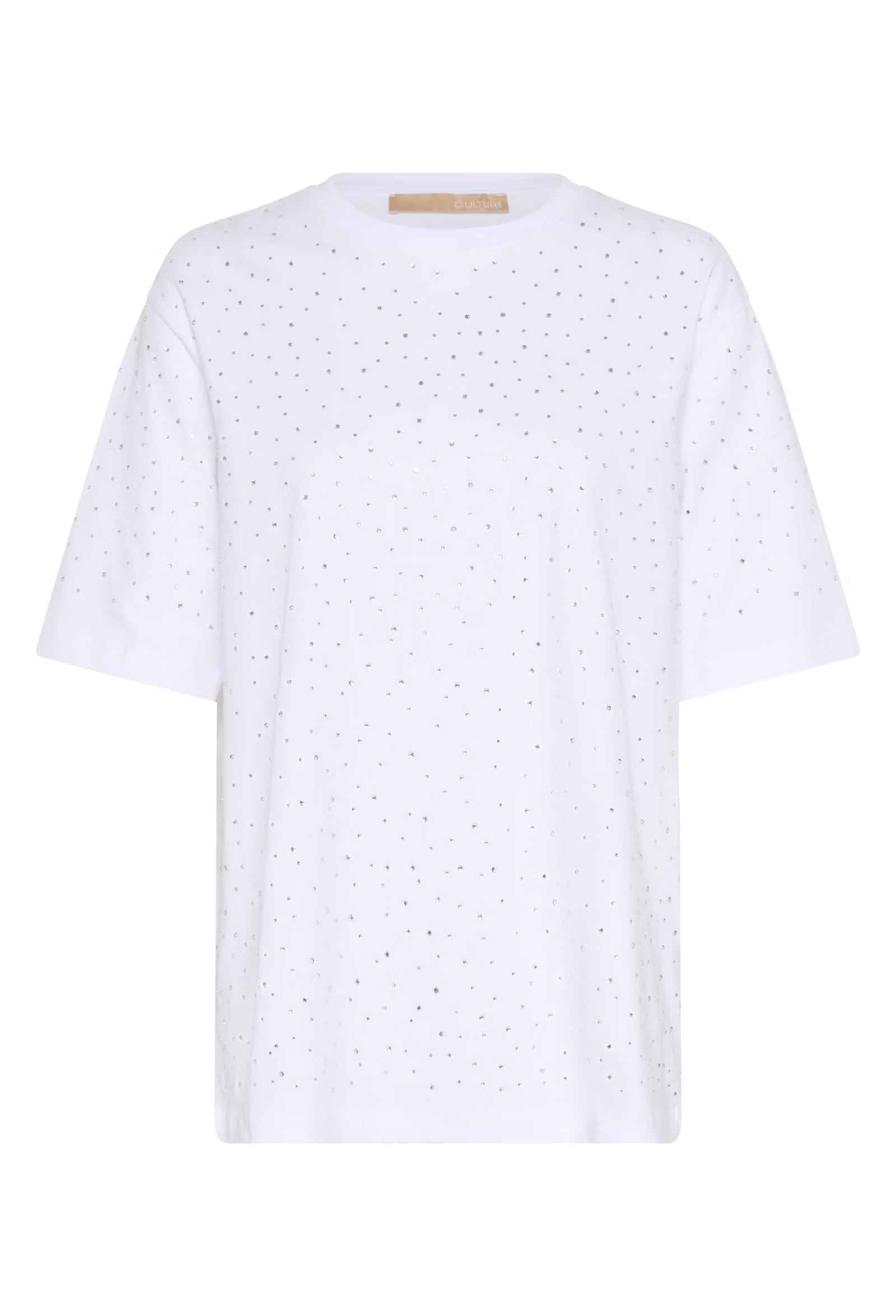 CUlondon T-shirt med strass- vit