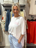 Oversized T-shirt vit med tryck