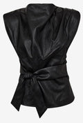 CC gitt pleat top - black