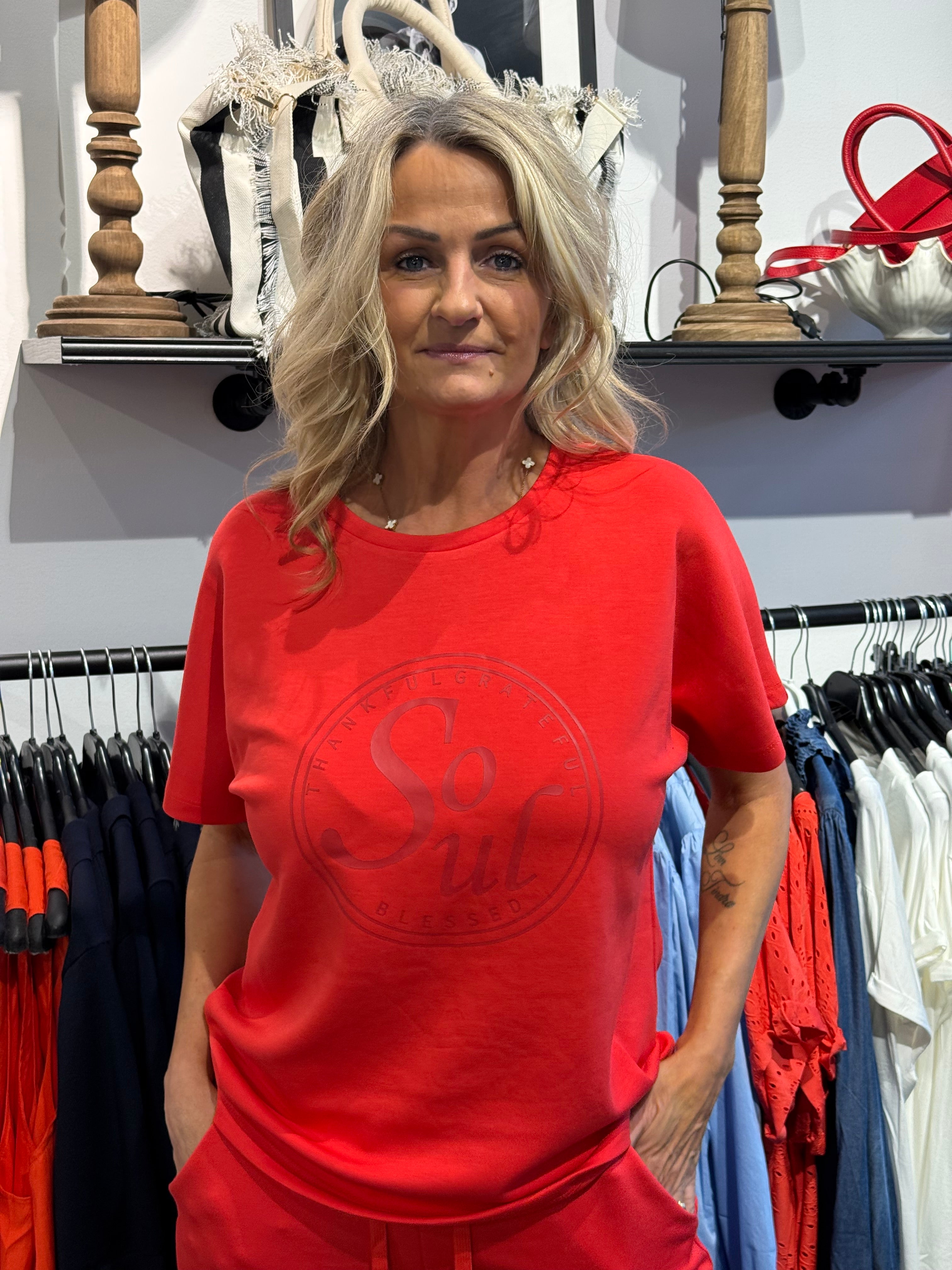 Banu T-shirt- korall röd
