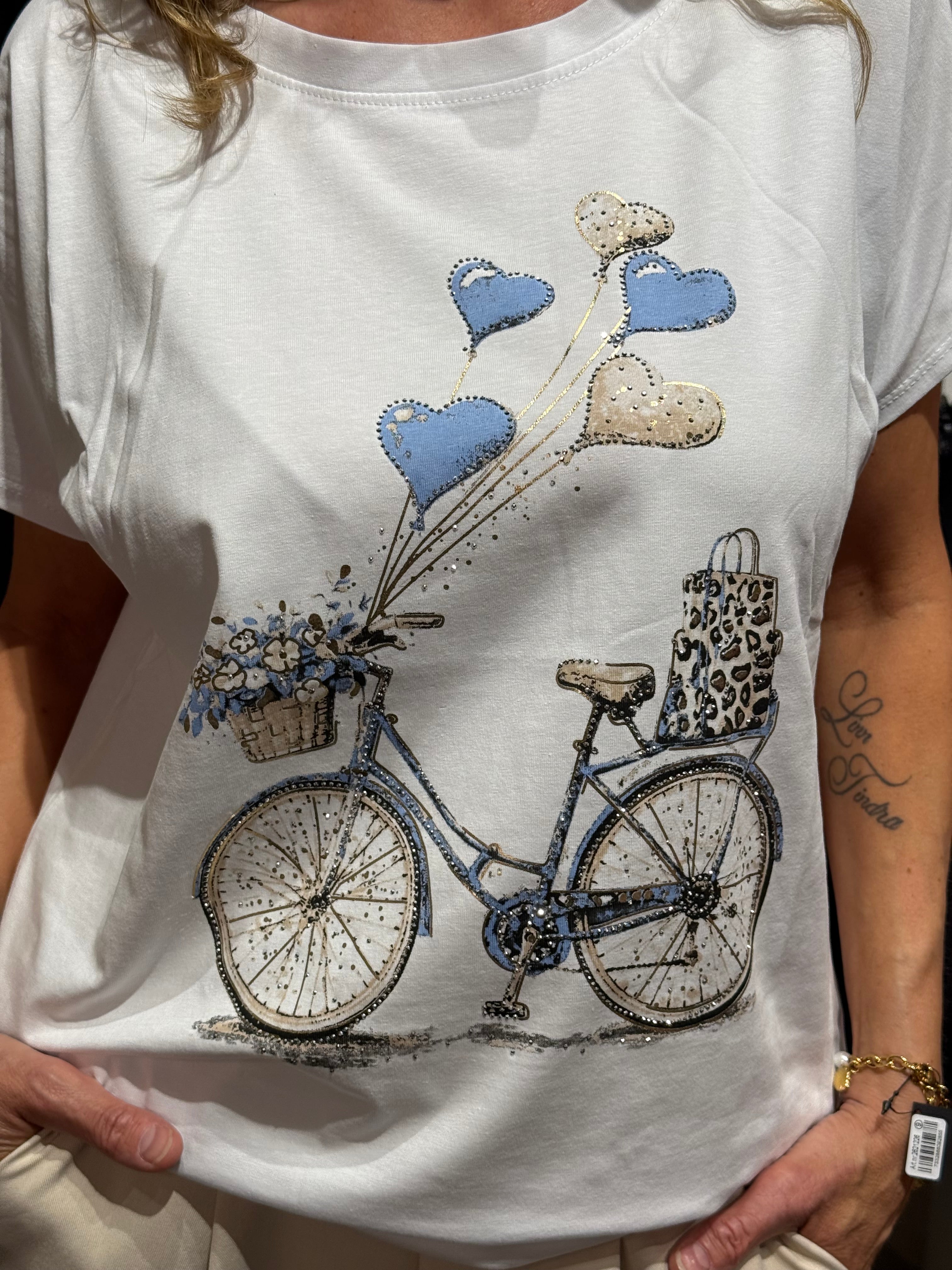 T-shirt- cykel blå