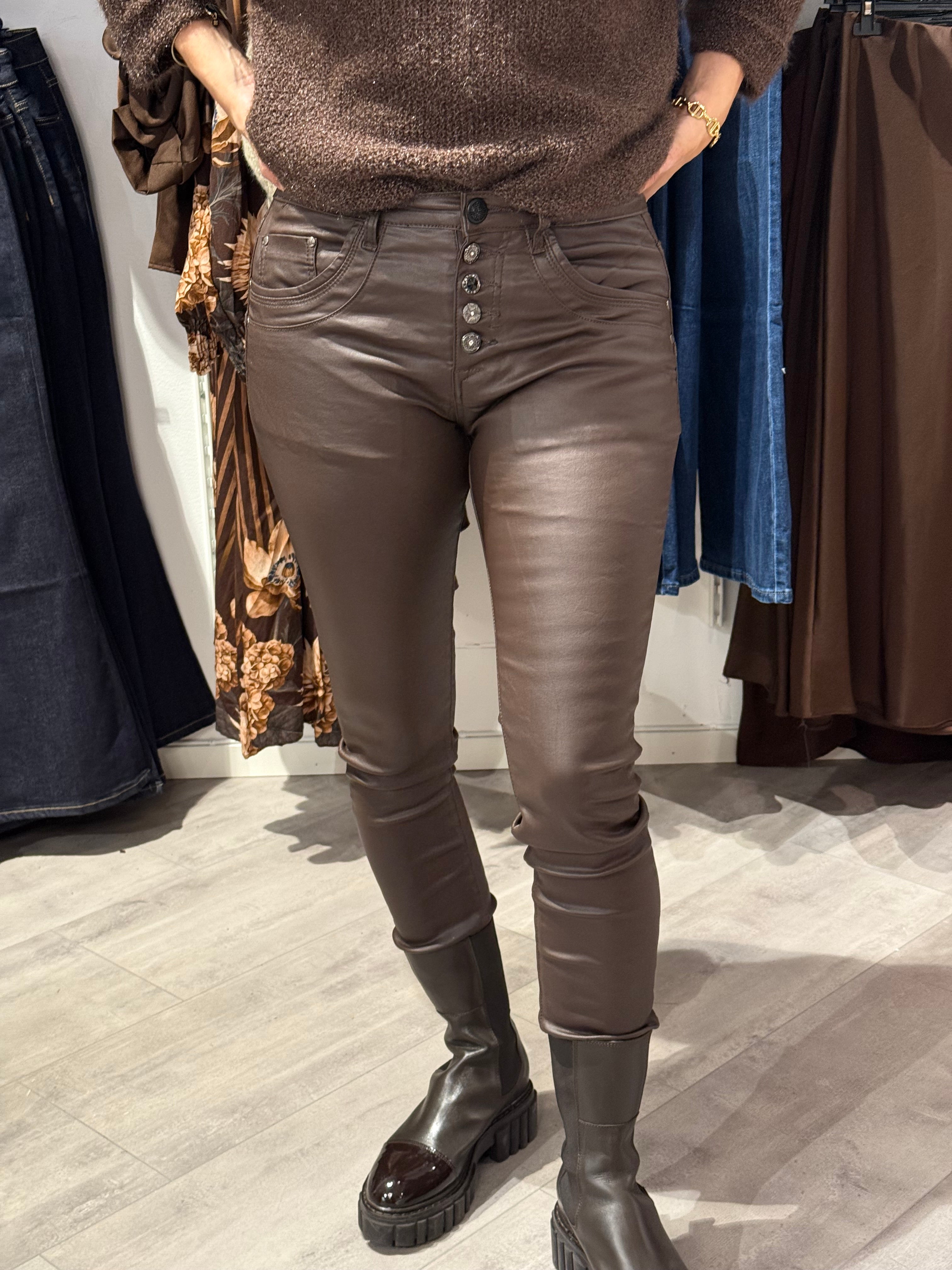 Miracle jeans imitation leather brown