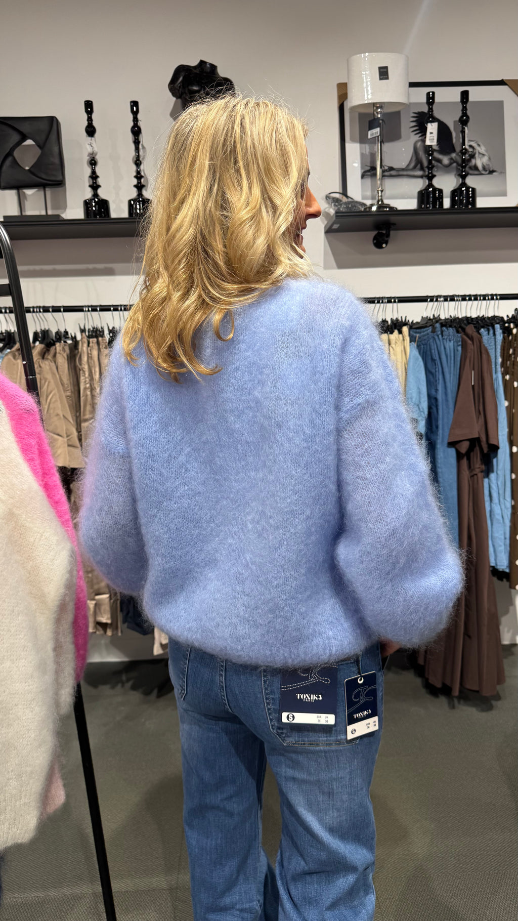 MOHAIR CARDIGAN- BABY BLUE