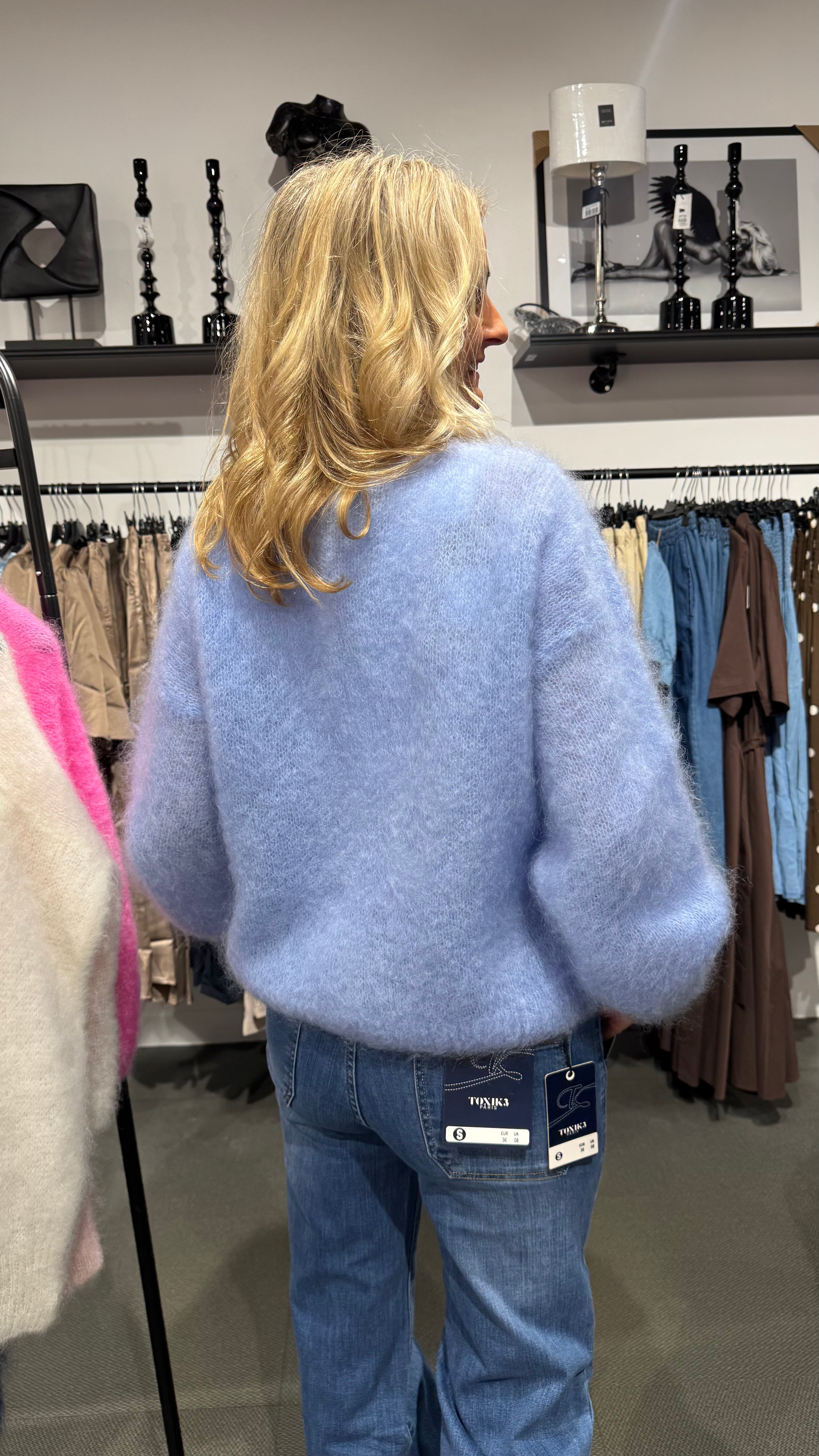 MOHAIR CARDIGAN- BABY BLUE