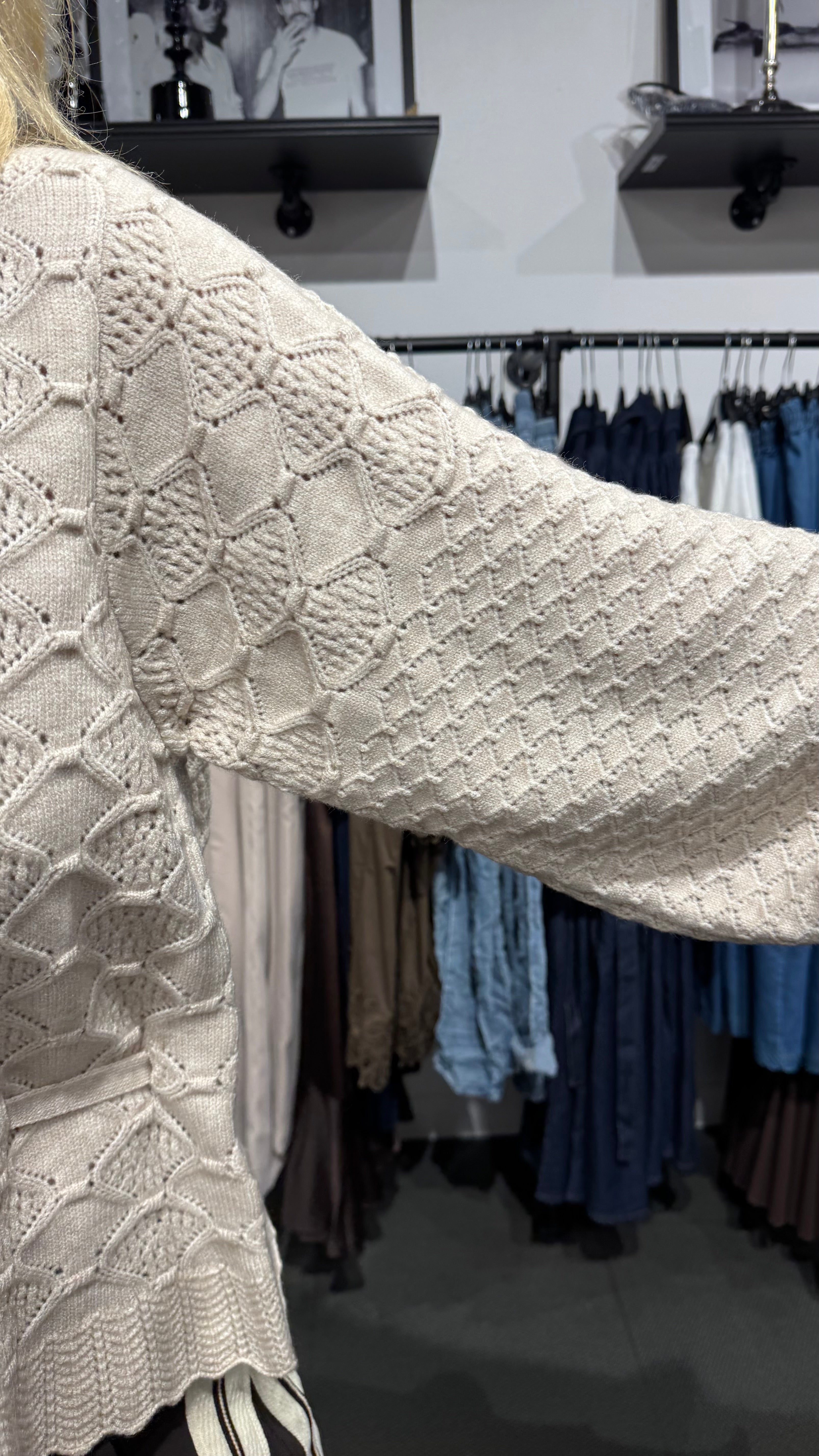 CC tie cardigan - sand