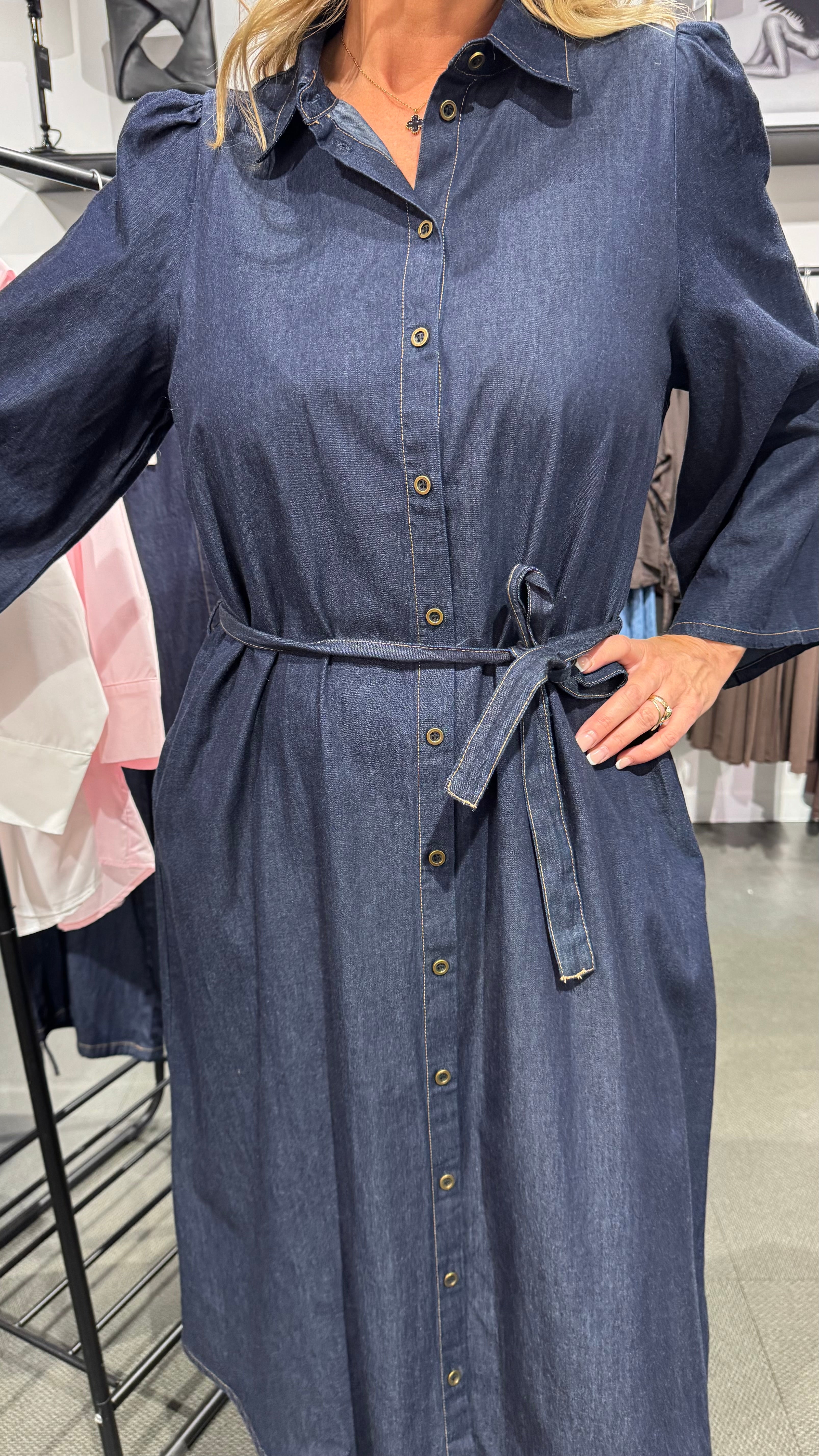 Ganja sleeve dress - denim