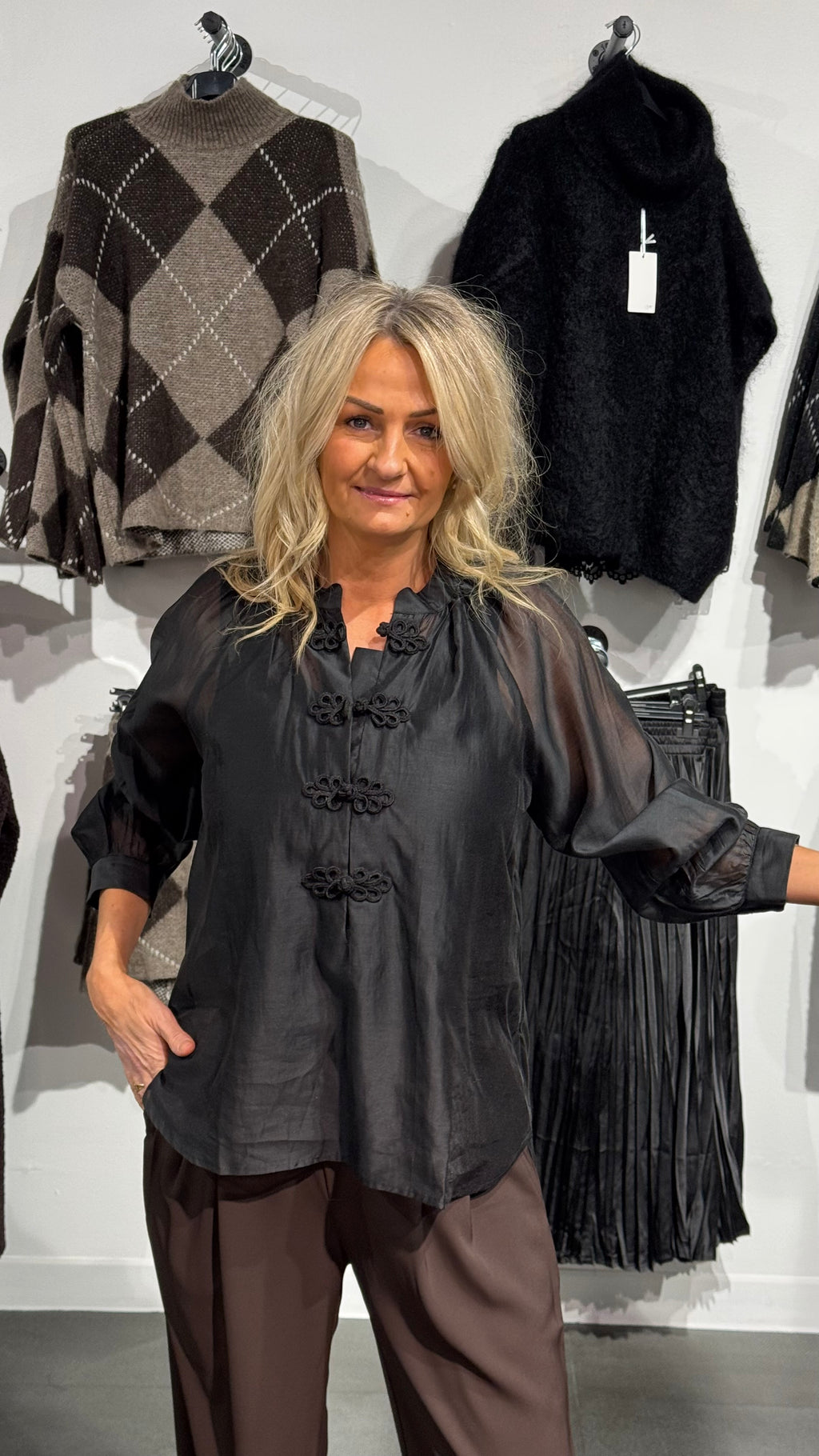Coevelyn Ls blouse - black
