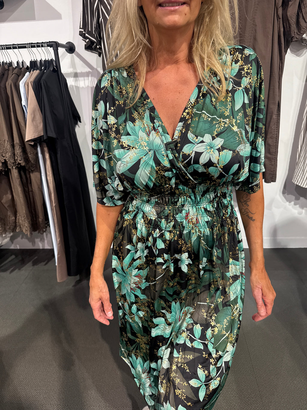 Millie dress- green/black