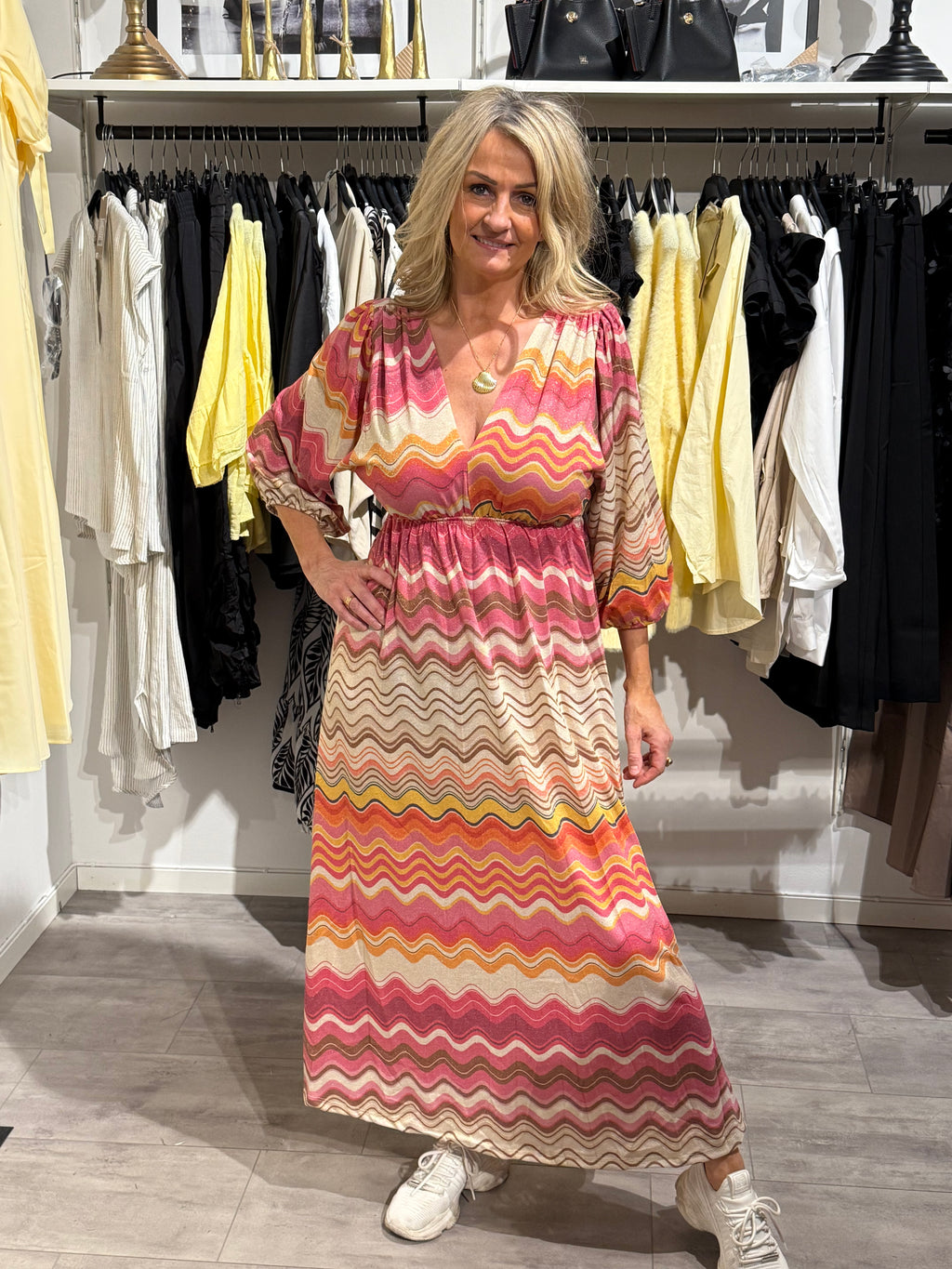 Zina maxi klänning orange/rosa