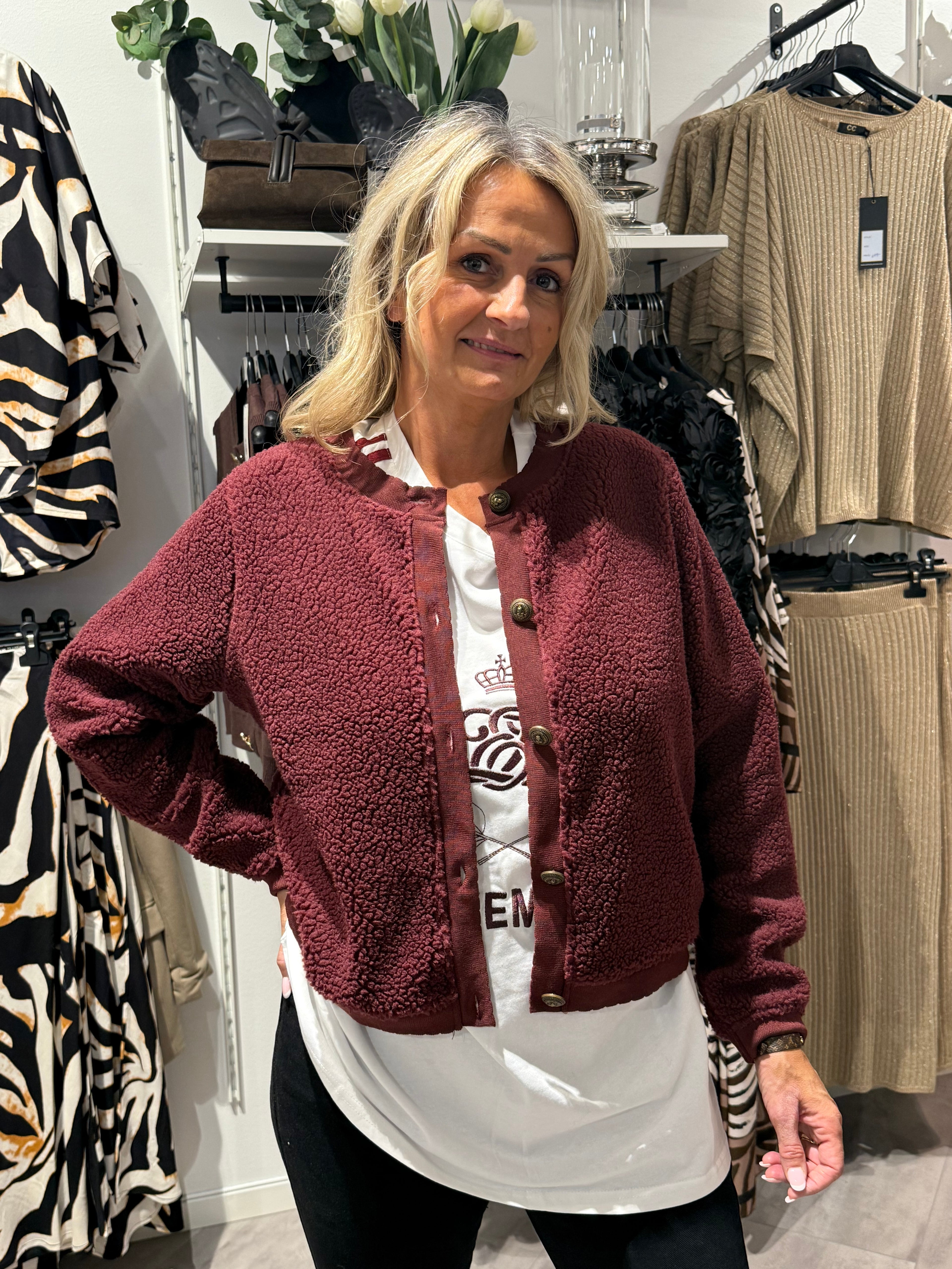 Teddy sweater onyx-burgundy