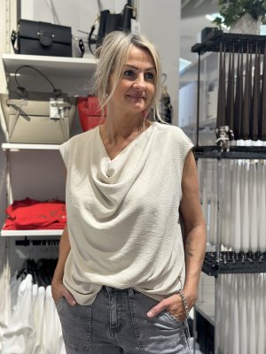 Alva drape topp beige 
