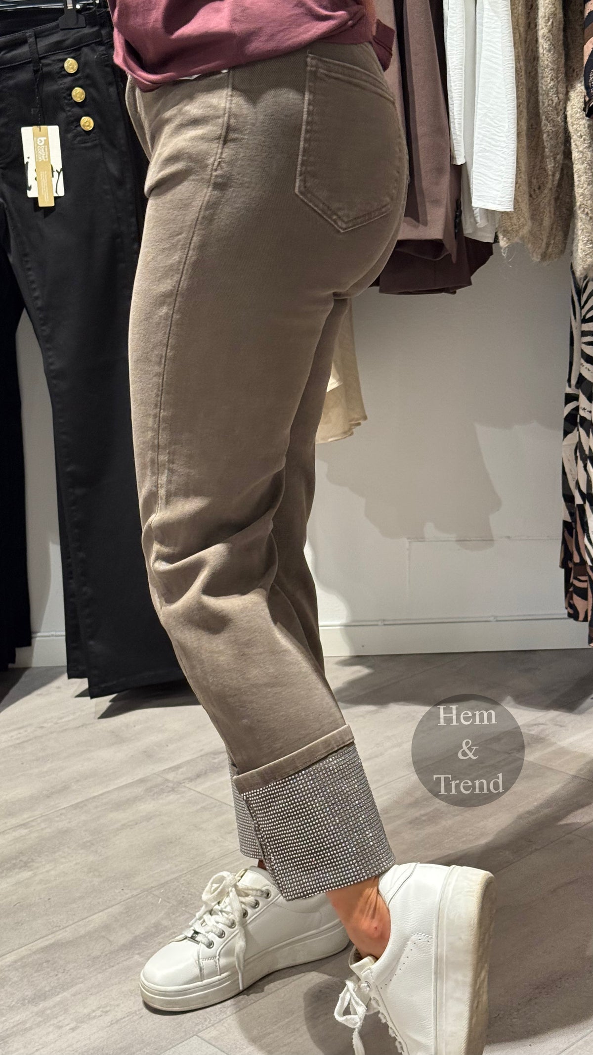 Jeans straight- bling Taupe
