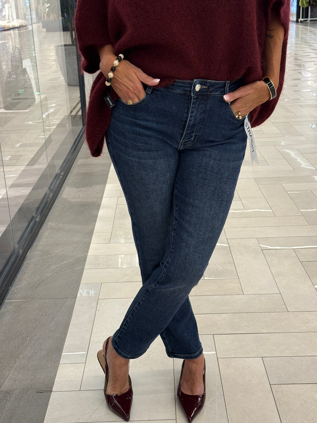Jeans straight-blue