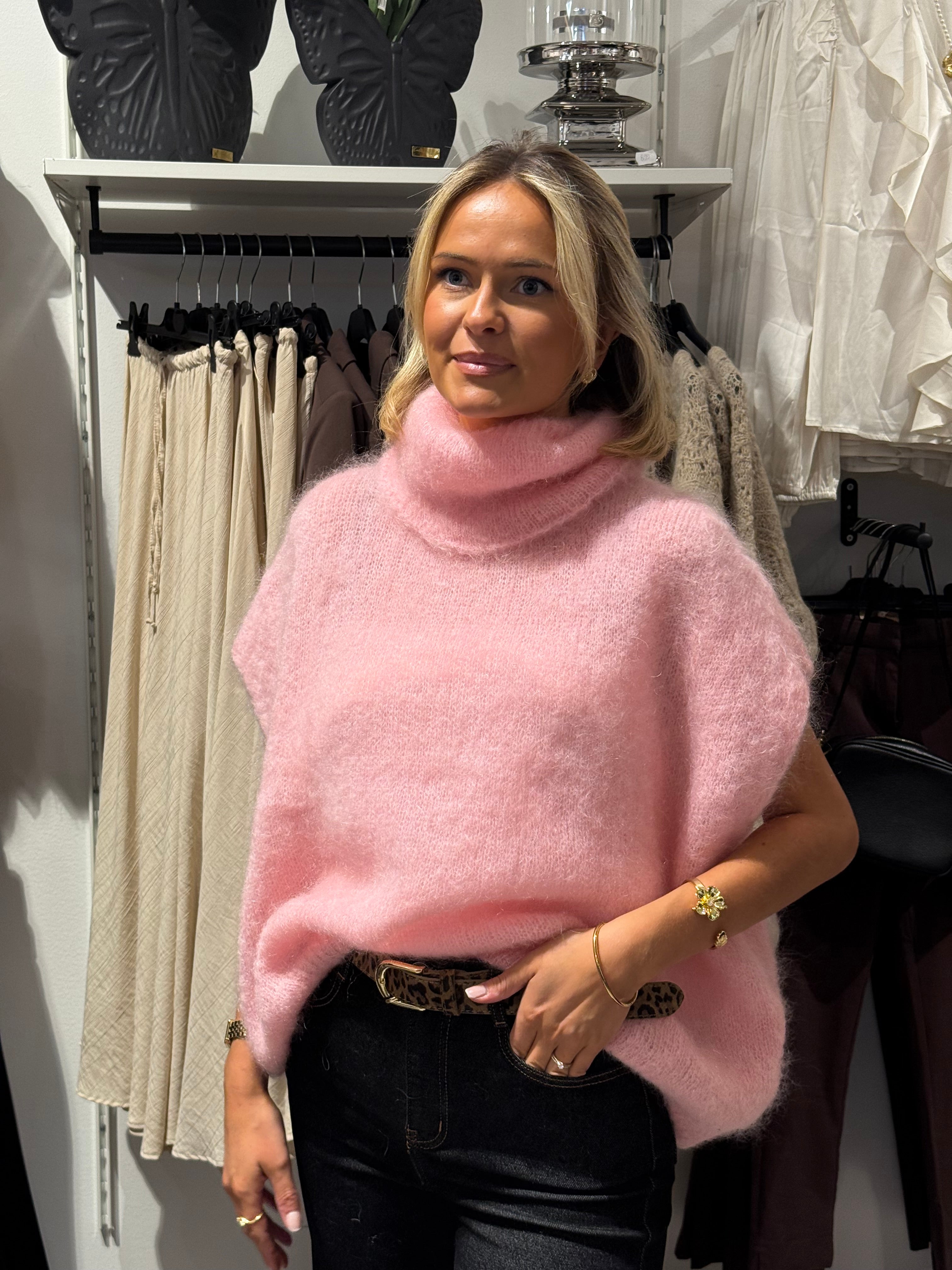 MOHAIR POLO-baby pink