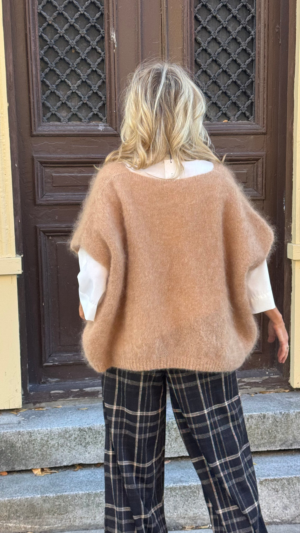 MOHAIR PONCHO - CAMEL
