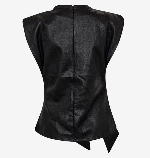 CC gitt pleat top - black