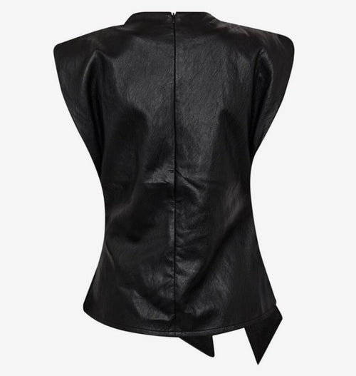 CC gitt pleat top - black