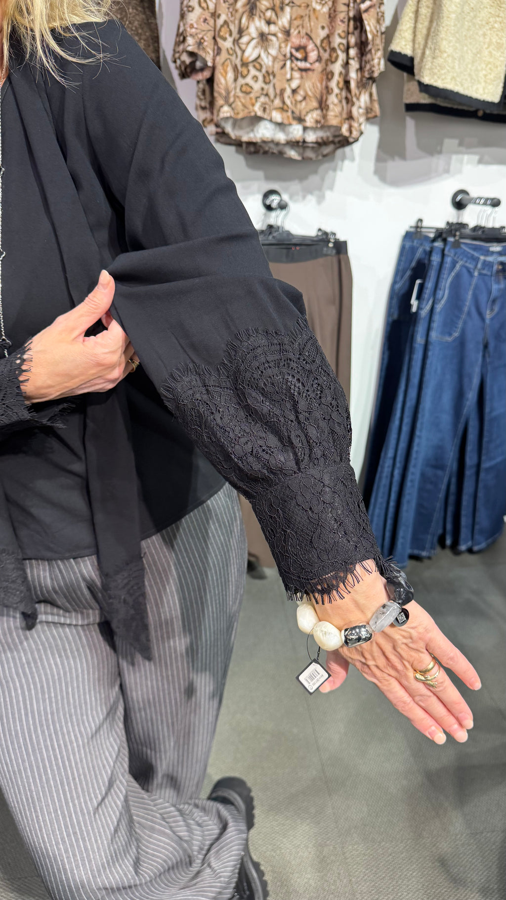 Scarf blouse - black
