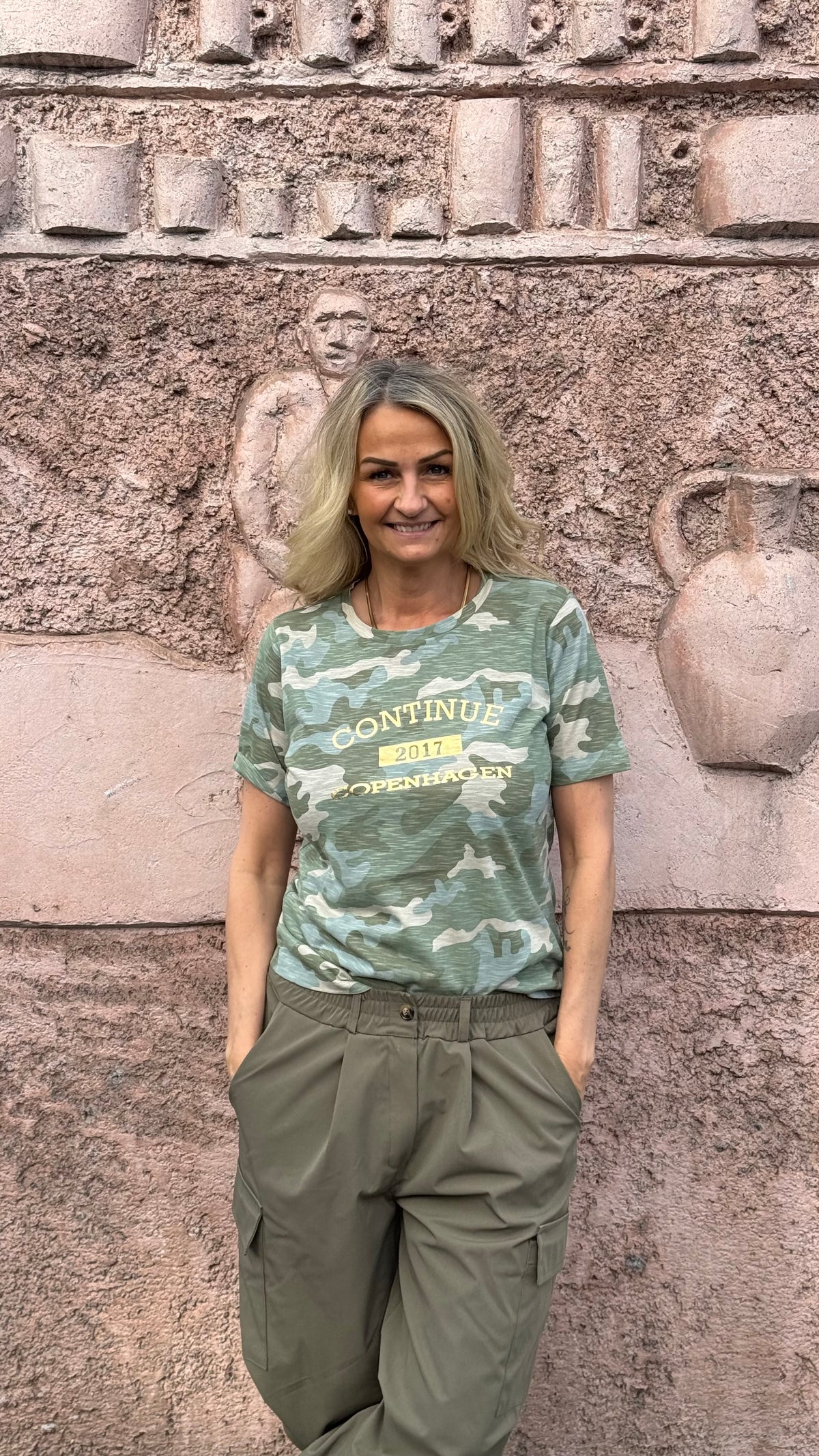 T-shirt camouflage - grön